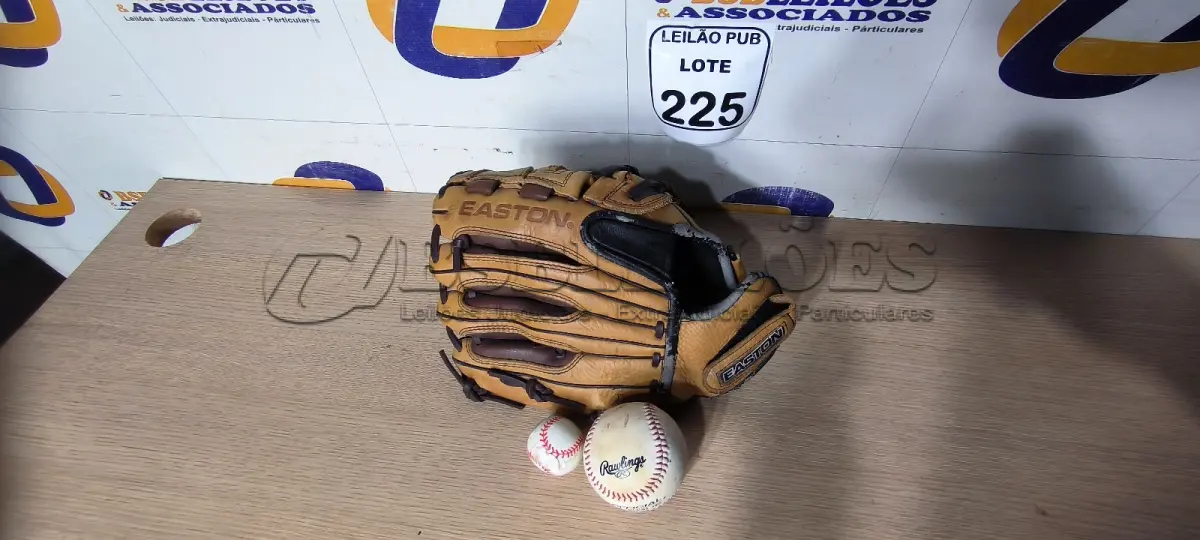 LOTE 225 - 01 LUVA PARA BEISEBOL COM BOLA PARA DECORAÇÃO. (NO ESTADO) ATENÇÃO! FAZER A VISITAÇÃO ANTES DE ARREMATAR, NÃO SABEMOS SE FUNCIONA. LEILÃO NÃO TEM GARANTIA E NEM DEVOLUÇÃO, SUJEITO A POSSÍVEIS AVARIAS VISÍVEIS/OCULTAS E/OU AUSÊNCIA DE COMPONENTES.