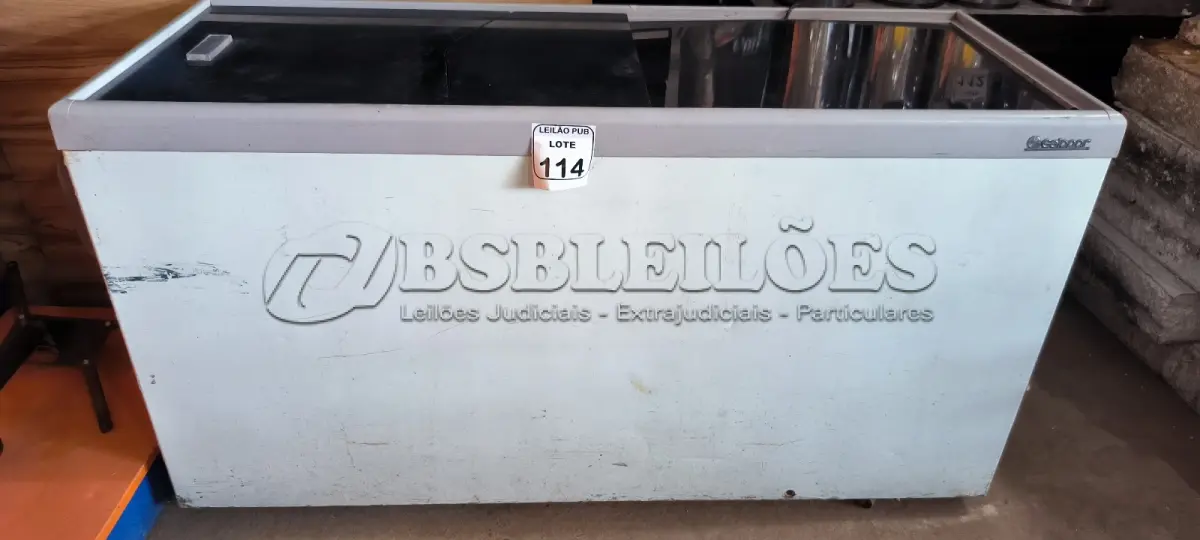 LOTE 114 - 01 FREEZER HORIZONTAL GELOPAC. 220 VOLTS. (NO ESTADO) ATENÇÃO! FAZER A VISITAÇÃO ANTES DE ARREMATAR, NÃO SABEMOS SE FUNCIONA. LEILÃO NÃO TEM GARANTIA E NEM DEVOLUÇÃO, SUJEITO A POSSÍVEIS AVARIAS VISÍVEIS/OCULTAS E/OU AUSÊNCIA DE COMPONENTES.