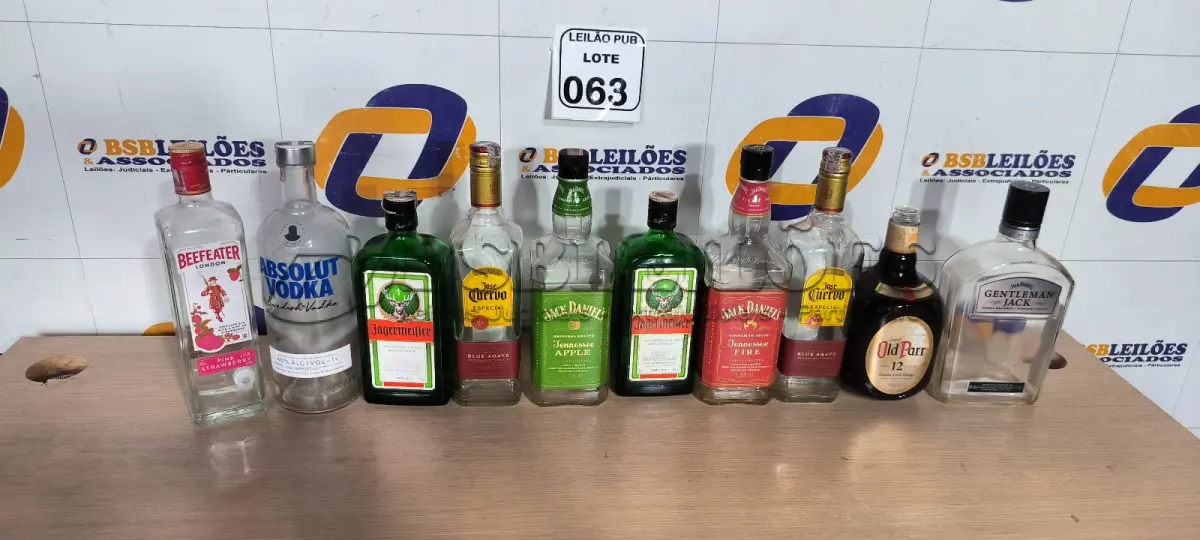 LOTE 063 - 10 GARRAFAS VAZIAS PARA DECORAÇÃO. (NO ESTADO) ATENÇÃO! FAZER A VISITAÇÃO ANTES DE ARREMATAR, NÃO SABEMOS SE FUNCIONA. LEILÃO NÃO TEM GARANTIA E NEM DEVOLUÇÃO, SUJEITO A POSSÍVEIS AVARIAS VISÍVEIS/OCULTAS E/OU AUSÊNCIA DE COMPONENTES.