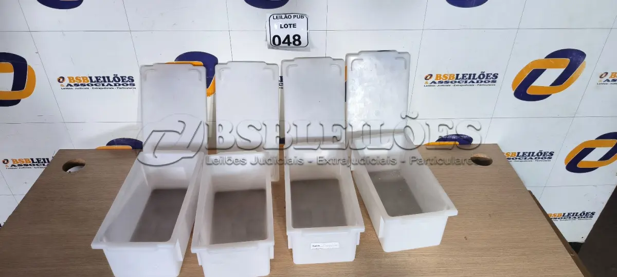 LOTE 048 - 04 CAIXAS ORGANIZADORAS PEQUENAS EM PLÁSTICO. (NO ESTADO) ATENÇÃO! FAZER A VISITAÇÃO ANTES DE ARREMATAR, NÃO SABEMOS SE FUNCIONA. LEILÃO NÃO TEM GARANTIA E NEM DEVOLUÇÃO, SUJEITO A POSSÍVEIS AVARIAS VISÍVEIS/OCULTAS E/OU AUSÊNCIA DE COMPONENTES.