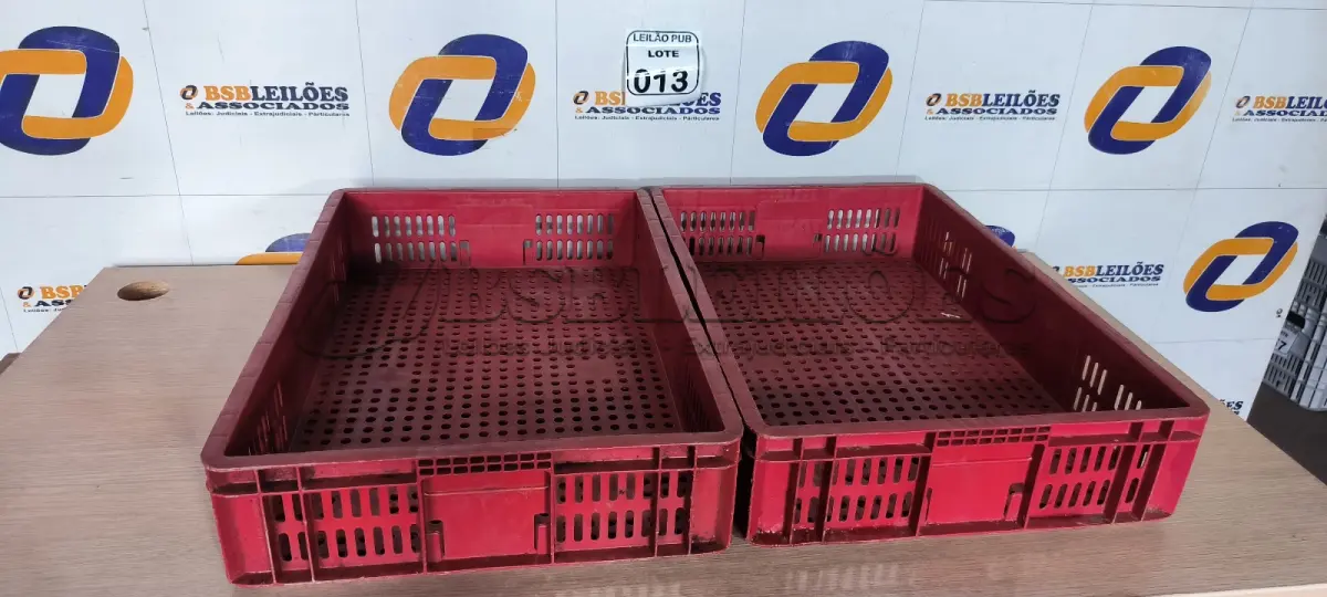 LOTE 013 - 02 CAIXAS ORGANIZADORAS EM PLÁSTICO NA COR VERMELHA. (NO ESTADO) ATENÇÃO! FAZER A VISITAÇÃO ANTES DE ARREMATAR, NÃO SABEMOS SE FUNCIONA. LEILÃO NÃO TEM GARANTIA E NEM DEVOLUÇÃO, SUJEITO A POSSÍVEIS AVARIAS VISÍVEIS/OCULTAS E/OU AUSÊNCIA DE COMPONENTES.