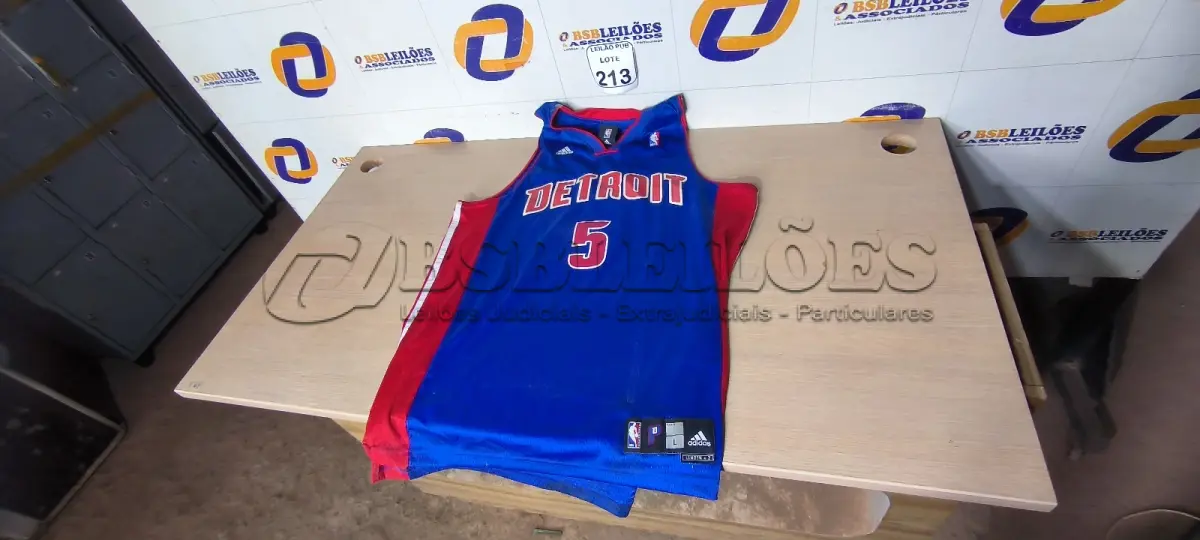 LOTE 213 - 01 CAMISA DA NBA PARA DECORAÇÃO. (NO ESTADO) ATENÇÃO! FAZER A VISITAÇÃO ANTES DE ARREMATAR, NÃO SABEMOS SE FUNCIONA. LEILÃO NÃO TEM GARANTIA E NEM DEVOLUÇÃO, SUJEITO A POSSÍVEIS AVARIAS VISÍVEIS/OCULTAS E/OU AUSÊNCIA DE COMPONENTES.