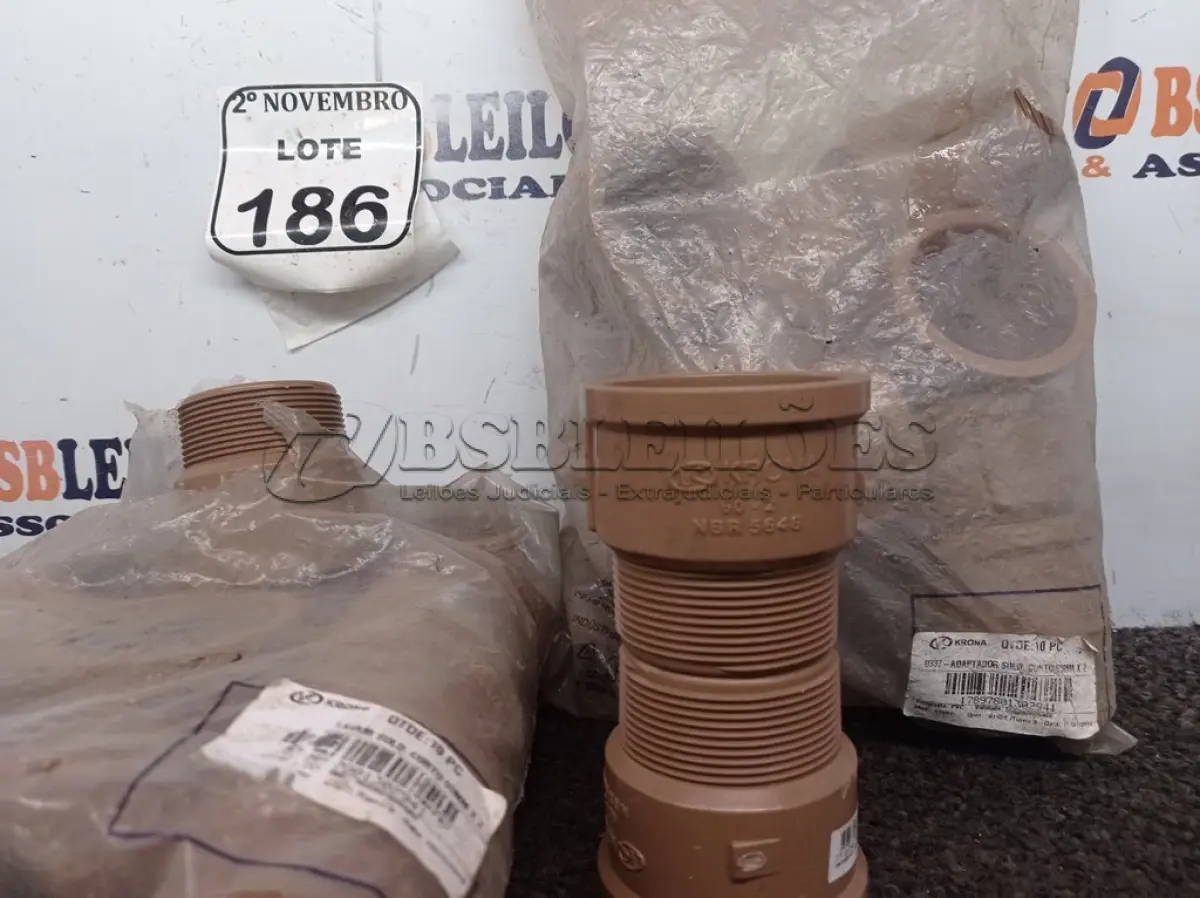 LOTE 186 - 02 PACOTES DE ADAPTADORES 60MM MARCA KRONA(NOVO). (NO ESTADO) ATENÇÃO! FAZER A VISITAÇÃO ANTES DE ARREMATAR, NÃO SABEMOS SE FUNCIONA. LEILÃO NÃO TEM GARANTIA E NEM DEVOLUÇÃO, SUJEITO A POSSÍVEIS AVARIAS VISÍVEIS/OCULTAS E/OU AUSÊNCIA DE COMPONENTES.