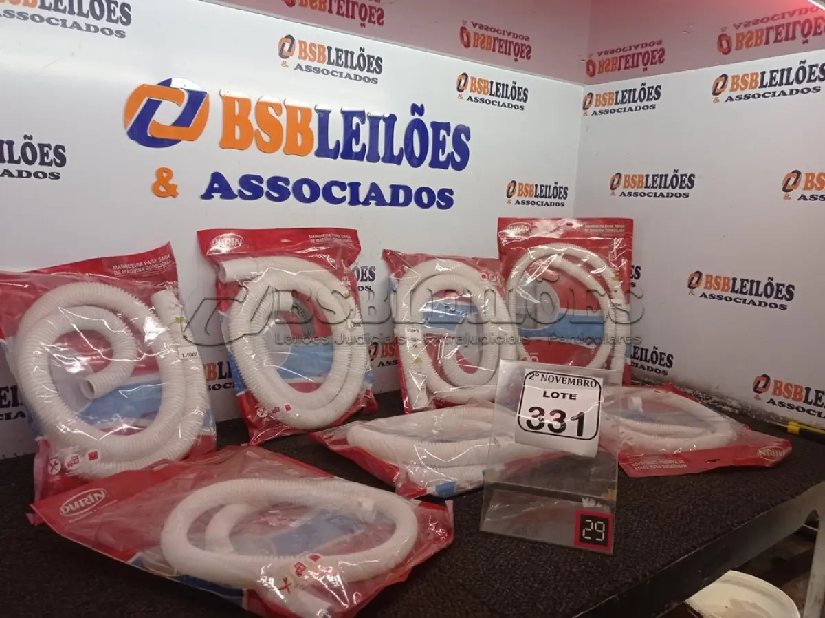 LOTE 331 - 07 MANGUEIRAS CORRUGADAS P/MÁQUINAS DE LAVAR(NOVO). (NO ESTADO) ATENÇÃO! FAZER A VISITAÇÃO ANTES DE ARREMATAR, NÃO SABEMOS SE FUNCIONA. LEILÃO NÃO TEM GARANTIA E NEM DEVOLUÇÃO, SUJEITO A POSSÍVEIS AVARIAS VISÍVEIS/OCULTAS E/OU AUSÊNCIA DE COMPONENTES.