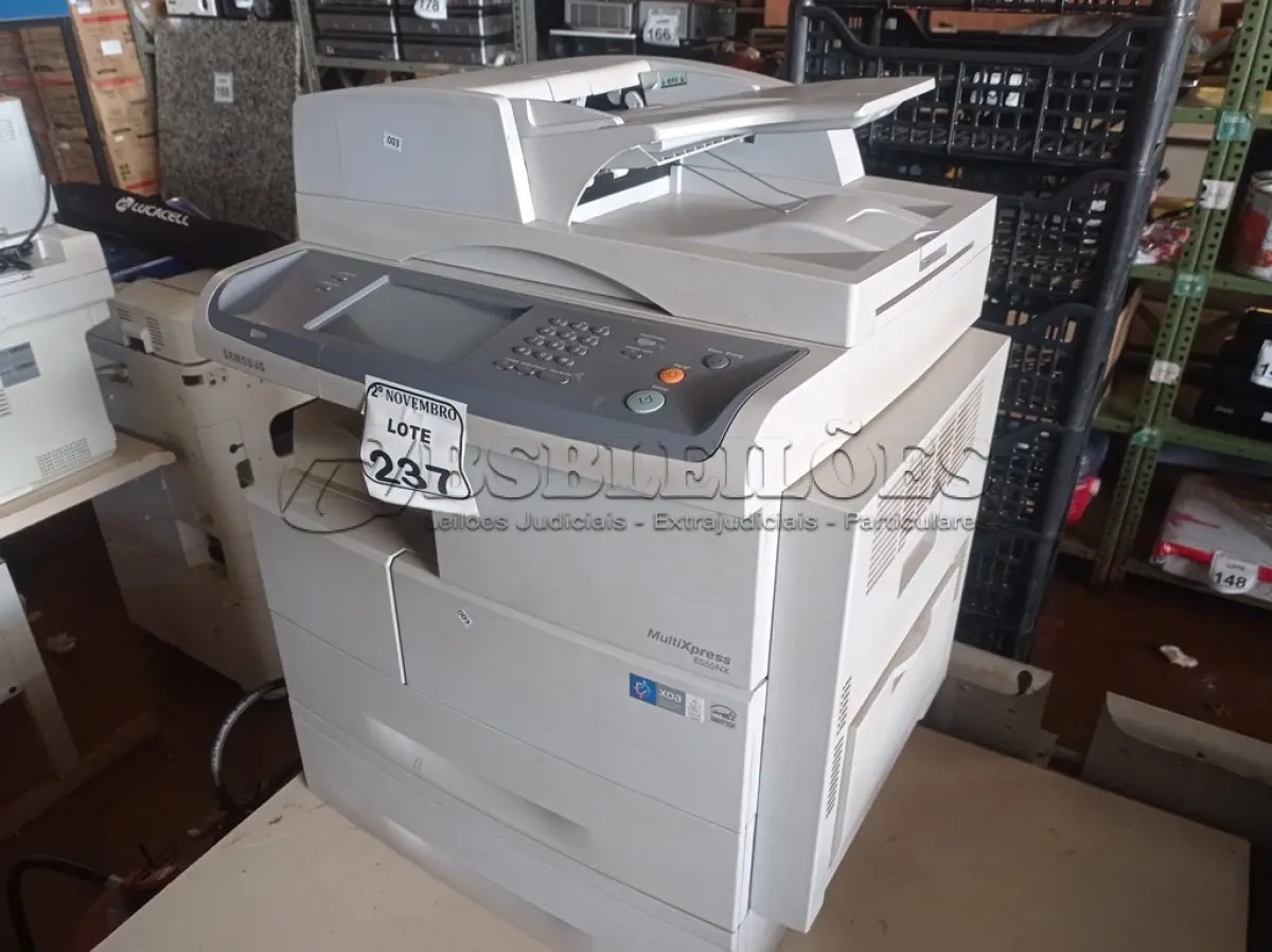 LOTE 237 - 01 IMPRESSORA MULTIFUNCIONAL MARCA SAMSUNG MODELO 6555NX. (NO ESTADO) ATENÇÃO! FAZER A VISITAÇÃO ANTES DE ARREMATAR, NÃO SABEMOS SE FUNCIONA. LEILÃO NÃO TEM GARANTIA E NEM DEVOLUÇÃO, SUJEITO A POSSÍVEIS AVARIAS VISÍVEIS/OCULTAS E/OU AUSÊNCIA DE COMPONENTES.