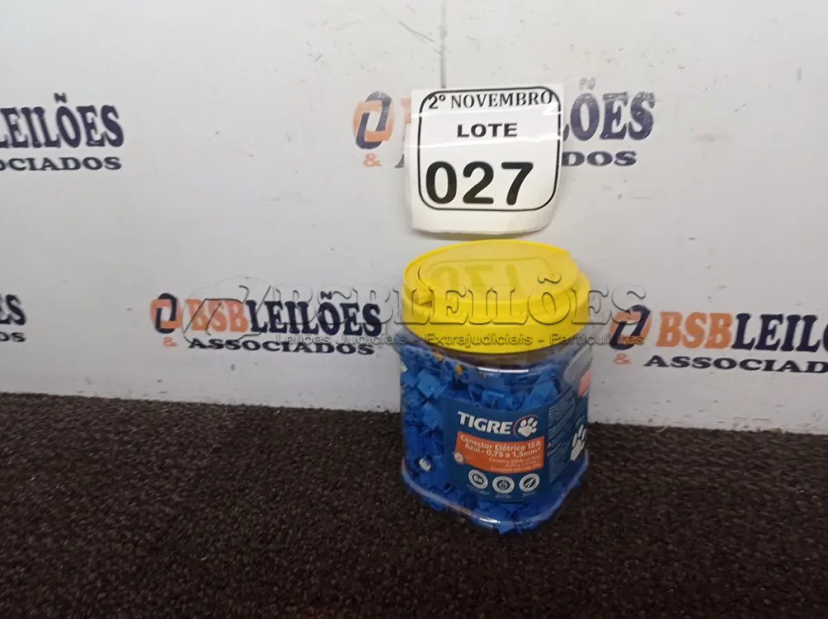 LOTE 027 - 01 POTE DE CONECTORES ELÉTRICOS 20A AZUIS 0,75 A 1,5MM²(NOVO). (NO ESTADO) ATENÇÃO! FAZER A VISITAÇÃO ANTES DE ARREMATAR, NÃO SABEMOS SE FUNCIONA. LEILÃO NÃO TEM GARANTIA E NEM DEVOLUÇÃO, SUJEITO A POSSÍVEIS AVARIAS VISÍVEIS/OCULTAS E/OU AUSÊNCIA DE COMPONENTES.