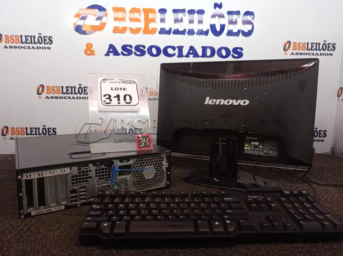 LOTE 310 - 01 CPU MARCA HP, 01 MONITOR MARCA LENOVO E 01 TECLADO. (NO ESTADO) ATENÇÃO! FAZER A VISITAÇÃO ANTES DE ARREMATAR, NÃO SABEMOS SE FUNCIONA. LEILÃO NÃO TEM GARANTIA E NEM DEVOLUÇÃO, SUJEITO A POSSÍVEIS AVARIAS VISÍVEIS/OCULTAS E/OU AUSÊNCIA DE COMPONENTES.