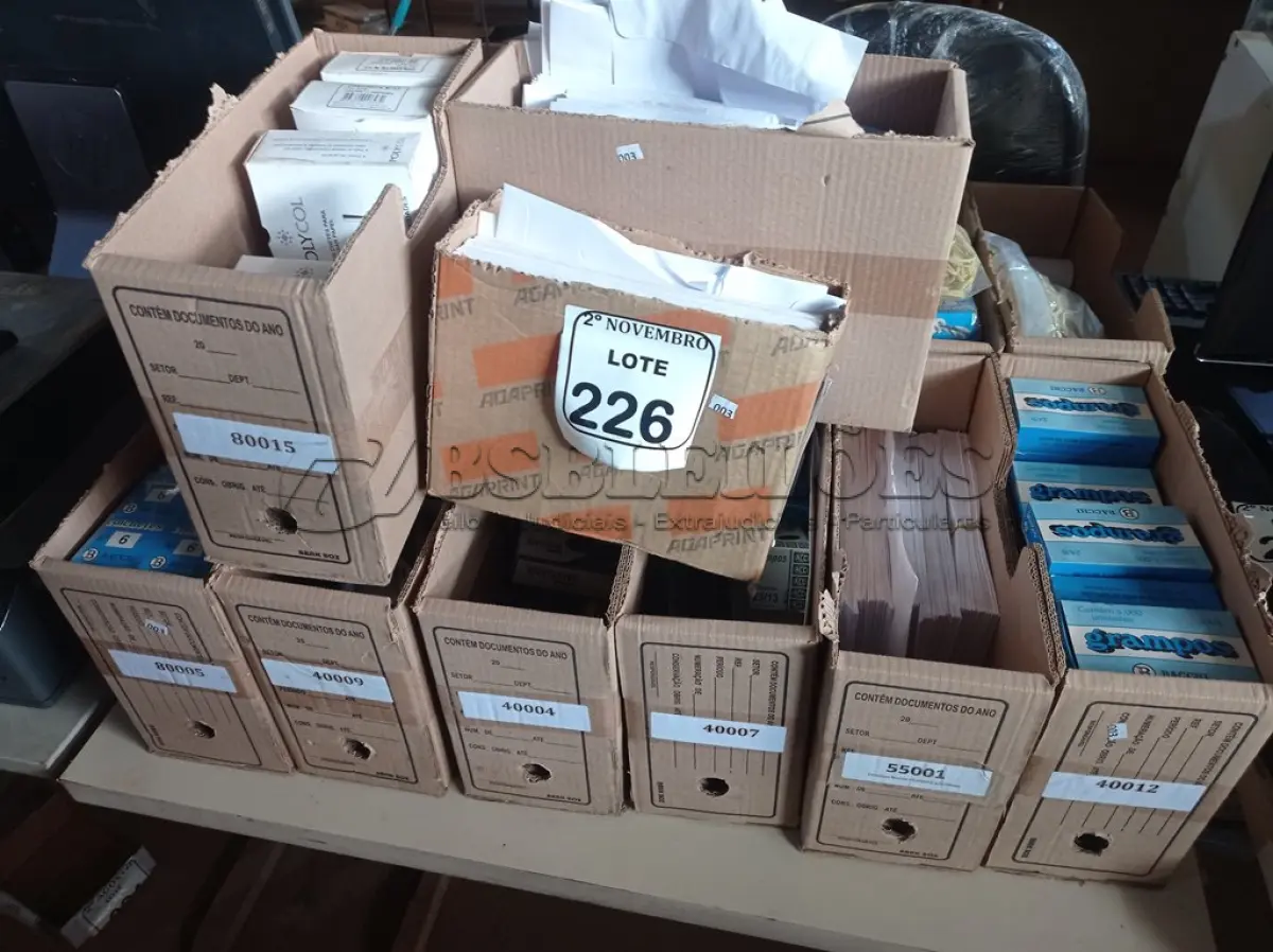 LOTE 226 - O1 LOTE C/MATERIAIS P/ESCRITÓRIO DIVERSOS(NOVO). (NO ESTADO) ATENÇÃO! FAZER A VISITAÇÃO ANTES DE ARREMATAR, NÃO SABEMOS SE FUNCIONA. LEILÃO NÃO TEM GARANTIA E NEM DEVOLUÇÃO, SUJEITO A POSSÍVEIS AVARIAS VISÍVEIS/OCULTAS E/OU AUSÊNCIA DE COMPONENTES.