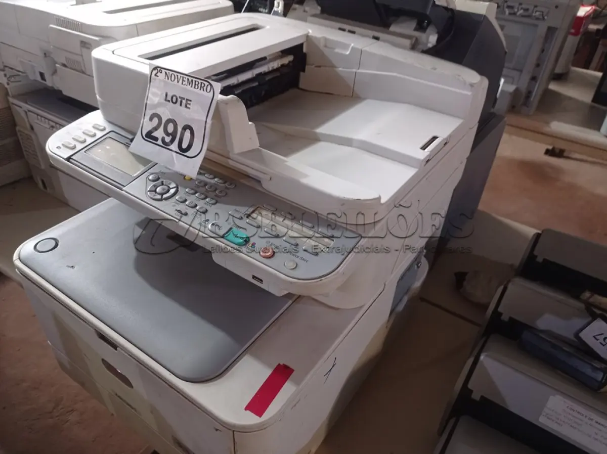 LOTE 290 - 02 IMPRESSORAS SENDO UMA MULTIFUNCIONAL E 01 APARELHO DE FAX. (NO ESTADO) ATENÇÃO! FAZER A VISITAÇÃO ANTES DE ARREMATAR, NÃO SABEMOS SE FUNCIONA. LEILÃO NÃO TEM GARANTIA E NEM DEVOLUÇÃO, SUJEITO A POSSÍVEIS AVARIAS VISÍVEIS/OCULTAS E/OU AUSÊNCIA DE COMPONENTES.