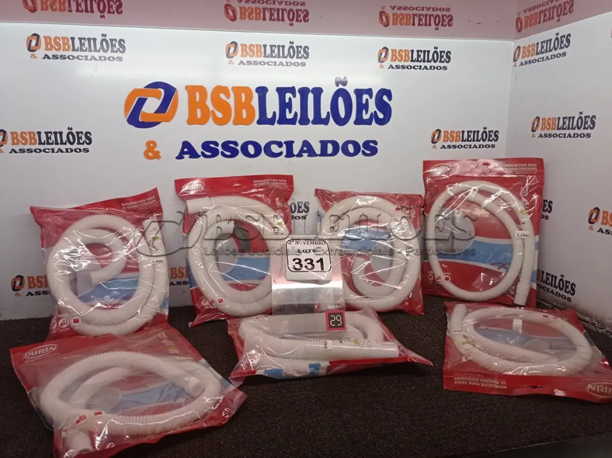 LOTE 331 - 07 MANGUEIRAS CORRUGADAS P/MÁQUINAS DE LAVAR(NOVO). (NO ESTADO) ATENÇÃO! FAZER A VISITAÇÃO ANTES DE ARREMATAR, NÃO SABEMOS SE FUNCIONA. LEILÃO NÃO TEM GARANTIA E NEM DEVOLUÇÃO, SUJEITO A POSSÍVEIS AVARIAS VISÍVEIS/OCULTAS E/OU AUSÊNCIA DE COMPONENTES.