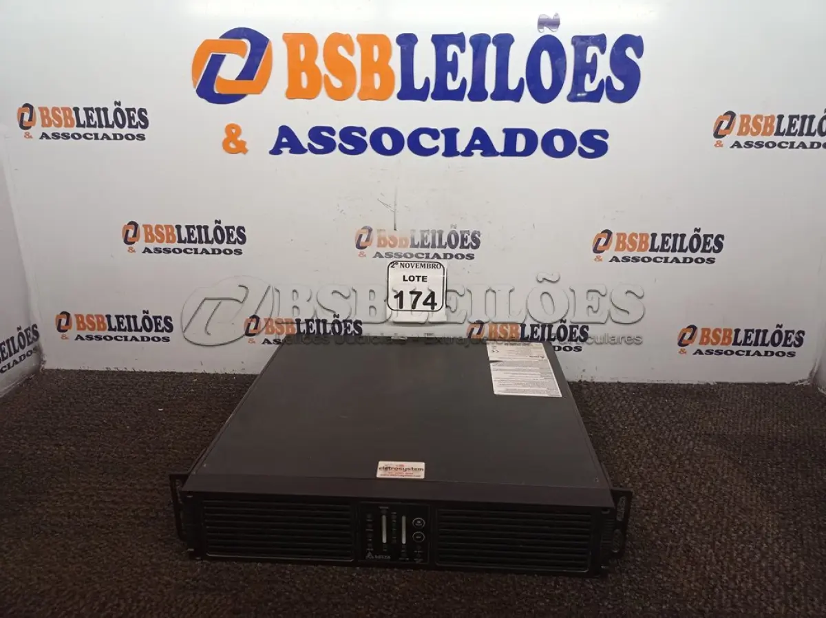 LOTE 174 - 01 NOBREAK MARCA DELTA. (NO ESTADO) ATENÇÃO! FAZER A VISITAÇÃO ANTES DE ARREMATAR, NÃO SABEMOS SE FUNCIONA. LEILÃO NÃO TEM GARANTIA E NEM DEVOLUÇÃO, SUJEITO A POSSÍVEIS AVARIAS VISÍVEIS/OCULTAS E/OU AUSÊNCIA DE COMPONENTES.
