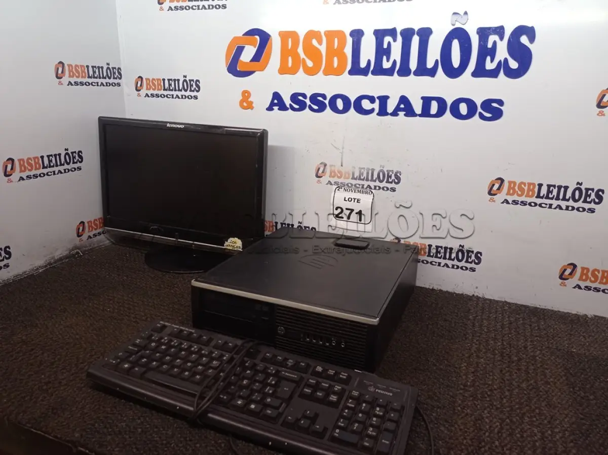 LOTE 271 - 01 CPU MARCA HP, 01 MONITOR MARCA LENOVO E 01 TECLADO. (NO ESTADO) ATENÇÃO! FAZER A VISITAÇÃO ANTES DE ARREMATAR, NÃO SABEMOS SE FUNCIONA. LEILÃO NÃO TEM GARANTIA E NEM DEVOLUÇÃO, SUJEITO A POSSÍVEIS AVARIAS VISÍVEIS/OCULTAS E/OU AUSÊNCIA DE COMPONENTES.