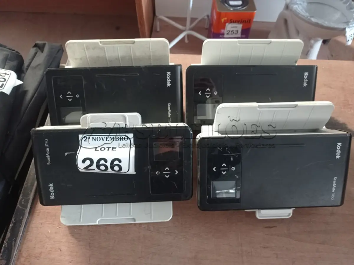 LOTE 266 - 04 SCANNER’S MARCA KODAK. (NO ESTADO) ATENÇÃO! FAZER A VISITAÇÃO ANTES DE ARREMATAR, NÃO SABEMOS SE FUNCIONA. LEILÃO NÃO TEM GARANTIA E NEM DEVOLUÇÃO, SUJEITO A POSSÍVEIS AVARIAS VISÍVEIS/OCULTAS E/OU AUSÊNCIA DE COMPONENTES.