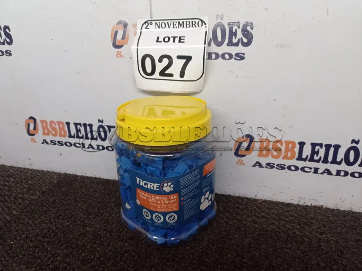 LOTE 027 - 01 POTE DE CONECTORES ELÉTRICOS 20A AZUIS 0,75 A 1,5MM²(NOVO). (NO ESTADO) ATENÇÃO! FAZER A VISITAÇÃO ANTES DE ARREMATAR, NÃO SABEMOS SE FUNCIONA. LEILÃO NÃO TEM GARANTIA E NEM DEVOLUÇÃO, SUJEITO A POSSÍVEIS AVARIAS VISÍVEIS/OCULTAS E/OU AUSÊNCIA DE COMPONENTES.