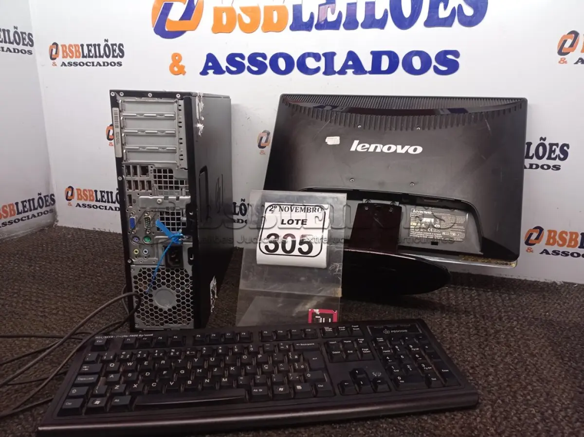 LOTE 305 - 01 CPU MARCA HP, 01 MONITOR MARCA LENOVO E 01 TECLADO. (NO ESTADO) ATENÇÃO! FAZER A VISITAÇÃO ANTES DE ARREMATAR, NÃO SABEMOS SE FUNCIONA. LEILÃO NÃO TEM GARANTIA E NEM DEVOLUÇÃO, SUJEITO A POSSÍVEIS AVARIAS VISÍVEIS/OCULTAS E/OU AUSÊNCIA DE COMPONENTES.