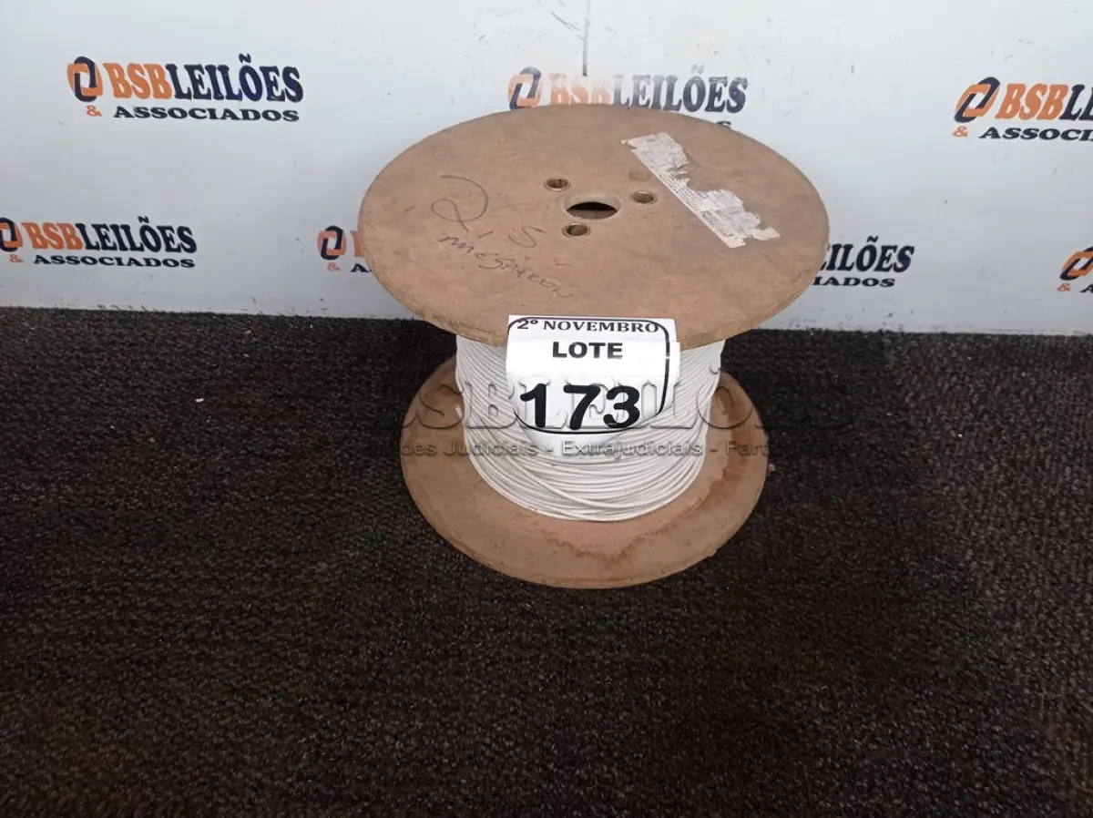 LOTE 173 - 01 ROLO DE FIO 2,5MM NA COR BRANCA(NOVO). (NO ESTADO) ATENÇÃO! FAZER A VISITAÇÃO ANTES DE ARREMATAR, NÃO SABEMOS SE FUNCIONA. LEILÃO NÃO TEM GARANTIA E NEM DEVOLUÇÃO, SUJEITO A POSSÍVEIS AVARIAS VISÍVEIS/OCULTAS E/OU AUSÊNCIA DE COMPONENTES.