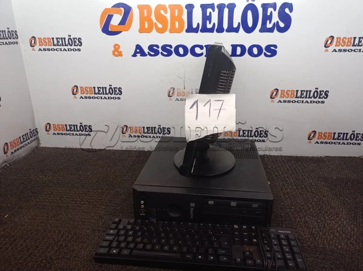 LOTE 117 - 01 CPU ITAUTEC, 01 MONITOR AOC E TECLADO. (NO ESTADO) ATENÇÃO! FAZER A VISITAÇÃO ANTES DE ARREMATAR, NÃO SABEMOS SE FUNCIONA. LEILÃO NÃO TEM GARANTIA E NEM DEVOLUÇÃO, SUJEITO A POSSÍVEIS AVARIAS VISÍVEIS/OCULTAS E/OU AUSÊNCIA DE COMPONENTES.