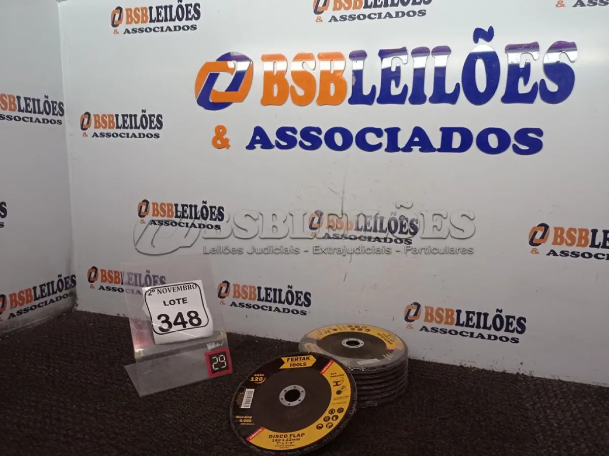 LOTE 348 - 08 DISCOS FLAP 180X22MM MARCA FERTAK(NOVO). (NO ESTADO) ATENÇÃO! FAZER A VISITAÇÃO ANTES DE ARREMATAR, NÃO SABEMOS SE FUNCIONA. LEILÃO NÃO TEM GARANTIA E NEM DEVOLUÇÃO, SUJEITO A POSSÍVEIS AVARIAS VISÍVEIS/OCULTAS E/OU AUSÊNCIA DE COMPONENTES.