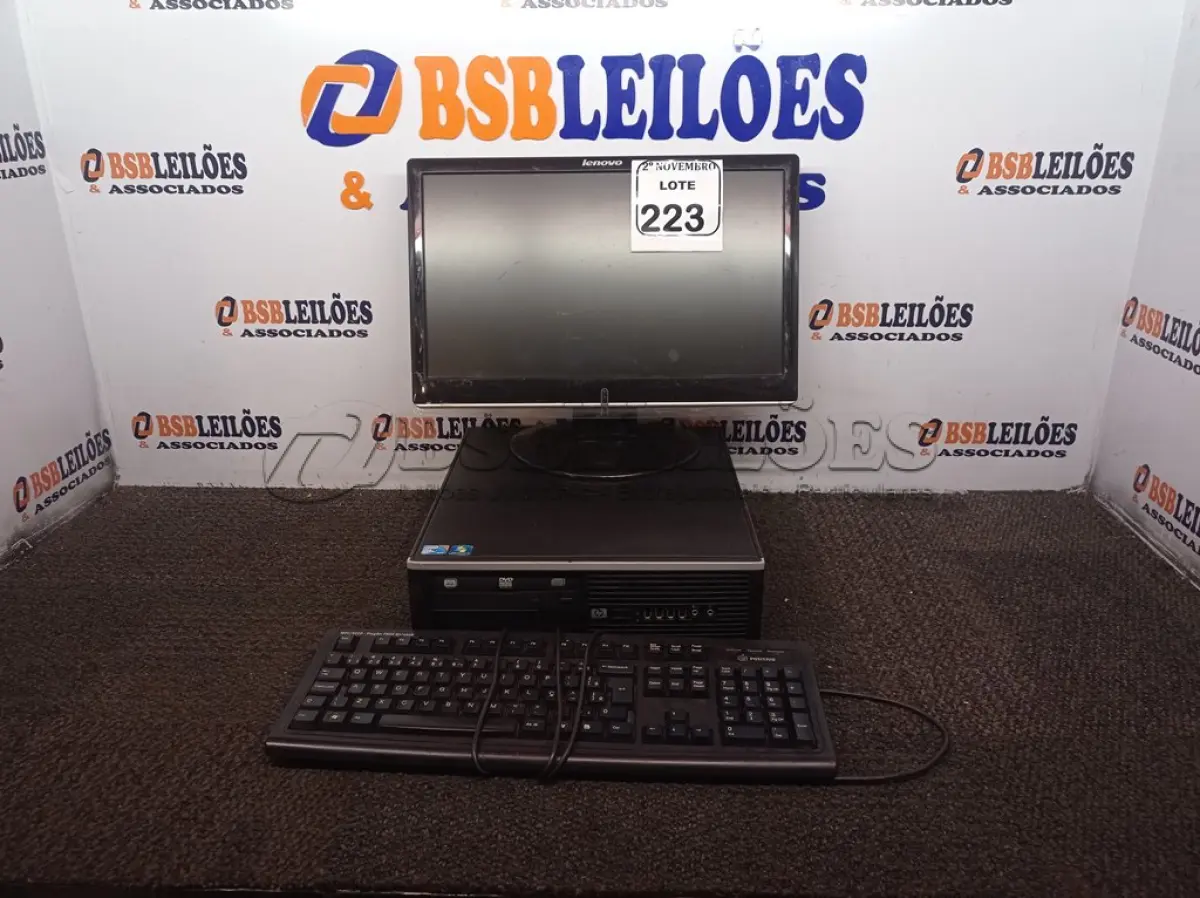 LOTE 223 - 01 CPU MARCA HP, 01 MONITOR MARCA LENOVO E 01 TECLADO. (NO ESTADO) ATENÇÃO! FAZER A VISITAÇÃO ANTES DE ARREMATAR, NÃO SABEMOS SE FUNCIONA. LEILÃO NÃO TEM GARANTIA E NEM DEVOLUÇÃO, SUJEITO A POSSÍVEIS AVARIAS VISÍVEIS/OCULTAS E/OU AUSÊNCIA DE COMPONENTES.
