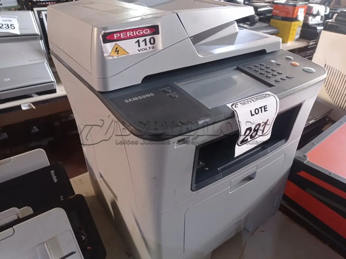 LOTE 281 - 01 IMPRESSORA MULTIFUNCIONAL MARCA SAMSUNG MODELO SCX5835FN. (NO ESTADO) ATENÇÃO! FAZER A VISITAÇÃO ANTES DE ARREMATAR, NÃO SABEMOS SE FUNCIONA. LEILÃO NÃO TEM GARANTIA E NEM DEVOLUÇÃO, SUJEITO A POSSÍVEIS AVARIAS VISÍVEIS/OCULTAS E/OU AUSÊNCIA DE COMPONENTES.