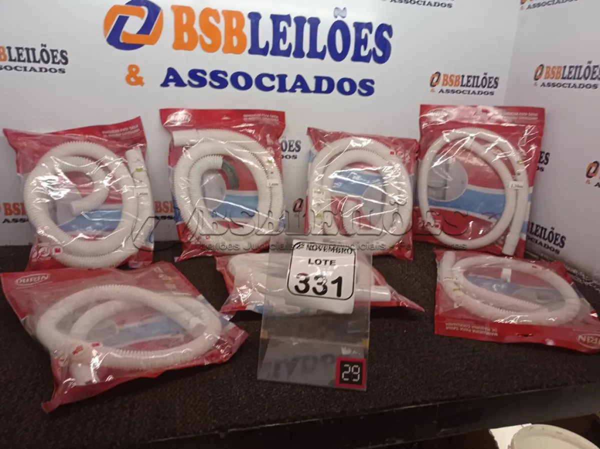 LOTE 331 - 07 MANGUEIRAS CORRUGADAS P/MÁQUINAS DE LAVAR(NOVO). (NO ESTADO) ATENÇÃO! FAZER A VISITAÇÃO ANTES DE ARREMATAR, NÃO SABEMOS SE FUNCIONA. LEILÃO NÃO TEM GARANTIA E NEM DEVOLUÇÃO, SUJEITO A POSSÍVEIS AVARIAS VISÍVEIS/OCULTAS E/OU AUSÊNCIA DE COMPONENTES.