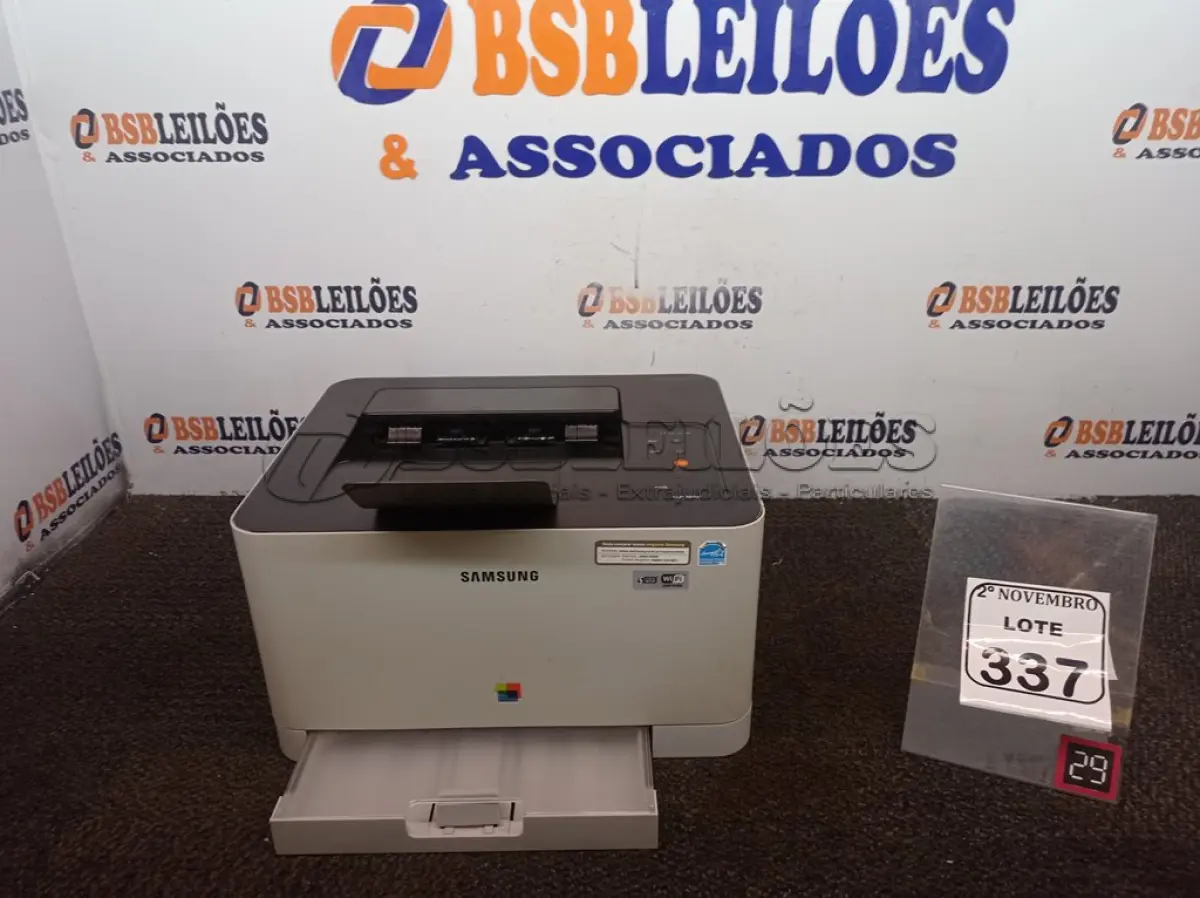 LOTE 337 - 01 IMPRESSORA SAMSUNG MODELO CLT365W. (NO ESTADO) ATENÇÃO! FAZER A VISITAÇÃO ANTES DE ARREMATAR, NÃO SABEMOS SE FUNCIONA. LEILÃO NÃO TEM GARANTIA E NEM DEVOLUÇÃO, SUJEITO A POSSÍVEIS AVARIAS VISÍVEIS/OCULTAS E/OU AUSÊNCIA DE COMPONENTES.