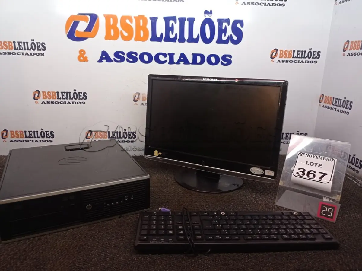 LOTE 367 - 01 CPU HP 01 MONITOR LENOVO E 01 TECLADO. (NO ESTADO) ATENÇÃO! FAZER A VISITAÇÃO ANTES DE ARREMATAR, NÃO SABEMOS SE FUNCIONA. LEILÃO NÃO TEM GARANTIA E NEM DEVOLUÇÃO, SUJEITO A POSSÍVEIS AVARIAS VISÍVEIS/OCULTAS E/OU AUSÊNCIA DE COMPONENTES.