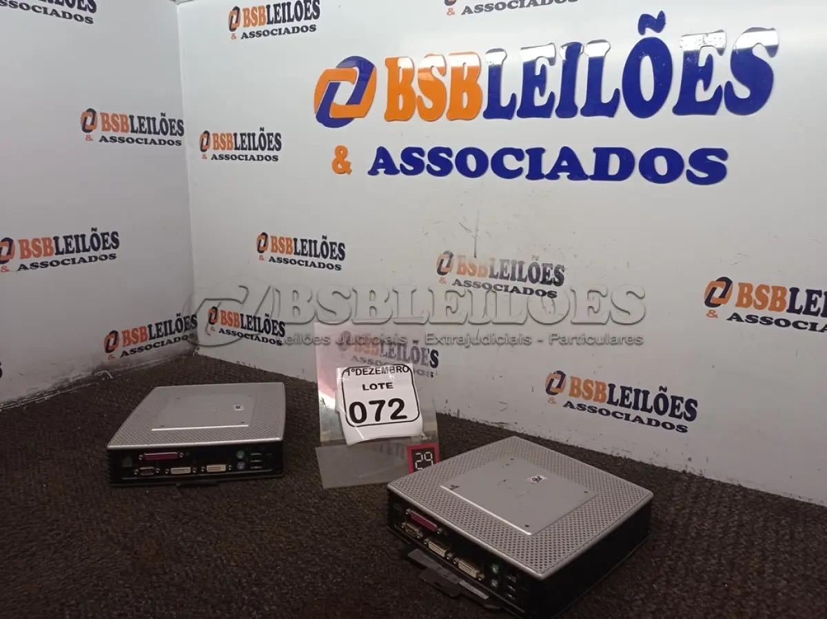 LOTE 072 - 02 MINIS CPU’S MARCA HP. (NO ESTADO) ATENÇÃO! FAZER A VISITAÇÃO ANTES DE ARREMATAR, NÃO SABEMOS SE FUNCIONA. LEILÃO NÃO TEM GARANTIA E NEM DEVOLUÇÃO, SUJEITO A POSSÍVEIS AVARIAS VISÍVEIS/OCULTAS E/OU AUSÊNCIA DE COMPONENTES.