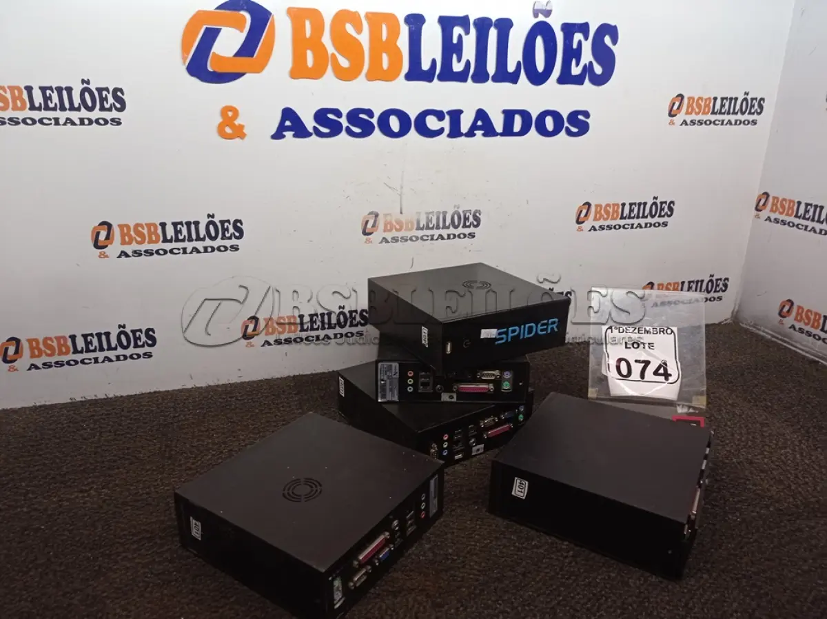 LOTE 074 - 05 MINI CPU’S MARCA SPIDER. (NO ESTADO) ATENÇÃO! FAZER A VISITAÇÃO ANTES DE ARREMATAR, NÃO SABEMOS SE FUNCIONA. LEILÃO NÃO TEM GARANTIA E NEM DEVOLUÇÃO, SUJEITO A POSSÍVEIS AVARIAS VISÍVEIS/OCULTAS E/OU AUSÊNCIA DE COMPONENTES.
