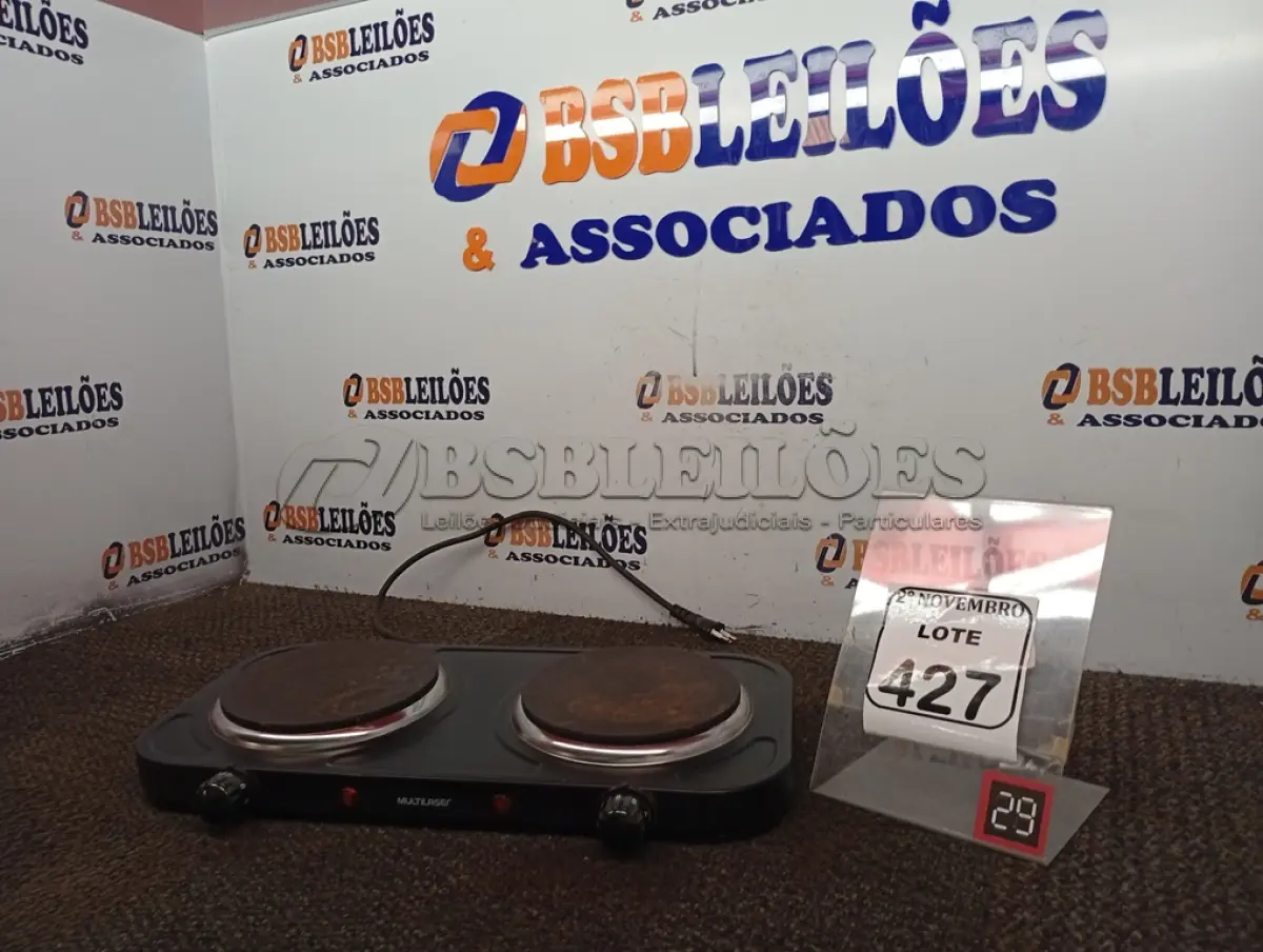 LOTE 427 - 01 MINI FOGÃO ELÉTRICO DUAS BOCAS 220V MARCA MULTILASER(NOVO). (NO ESTADO) ATENÇÃO! FAZER A VISITAÇÃO ANTES DE ARREMATAR, NÃO SABEMOS SE FUNCIONA. LEILÃO NÃO TEM GARANTIA E NEM DEVOLUÇÃO, SUJEITO A POSSÍVEIS AVARIAS VISÍVEIS/OCULTAS E/OU AUSÊNCIA DE COMPONENTES.