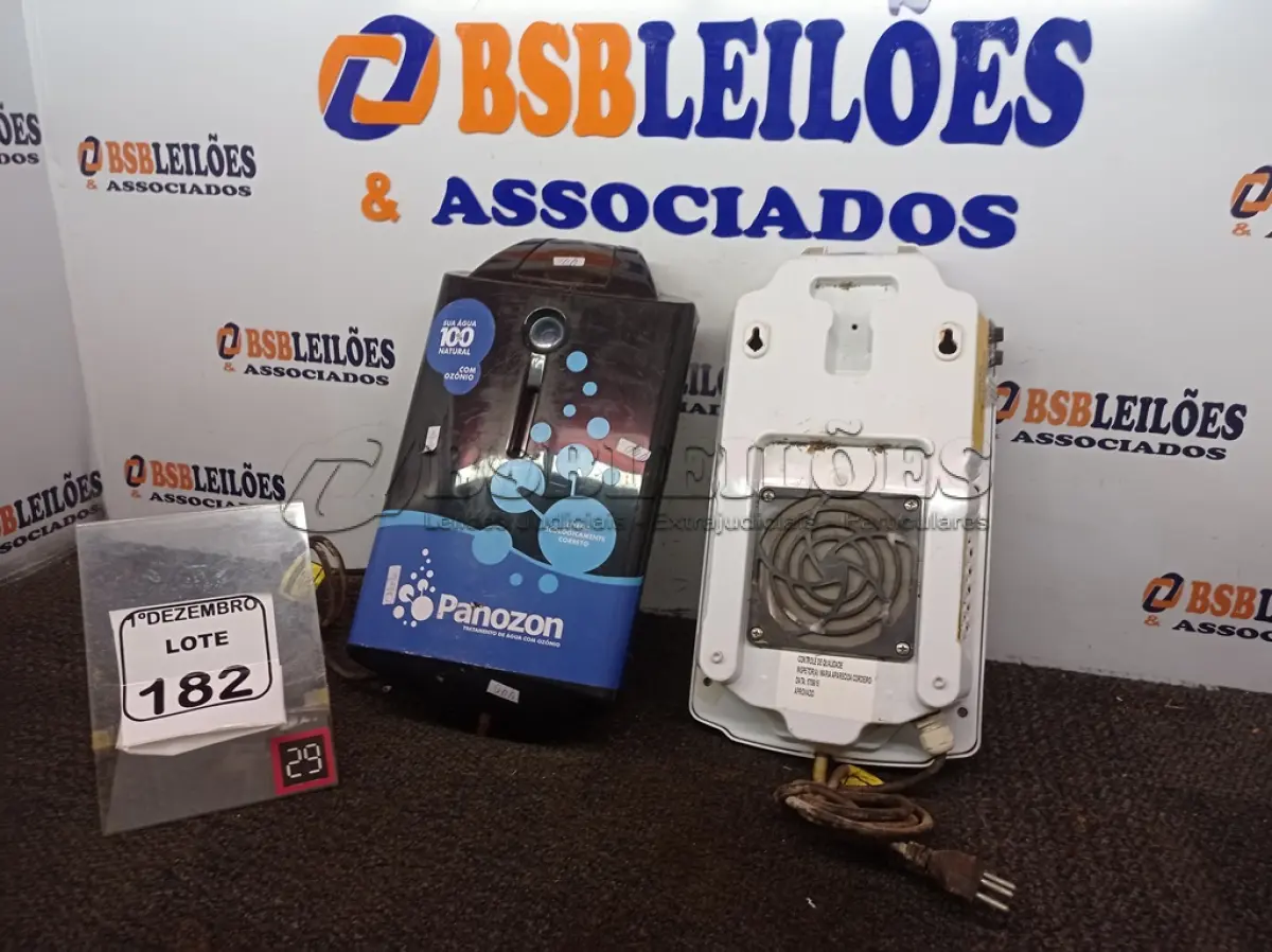 LOTE 182 - 02 GERADORES DE OZÔNIO P/PISCINA. (NO ESTADO) ATENÇÃO! FAZER A VISITAÇÃO ANTES DE ARREMATAR, NÃO SABEMOS SE FUNCIONA. LEILÃO NÃO TEM GARANTIA E NEM DEVOLUÇÃO, SUJEITO A POSSÍVEIS AVARIAS VISÍVEIS/OCULTAS E/OU AUSÊNCIA DE COMPONENTES.