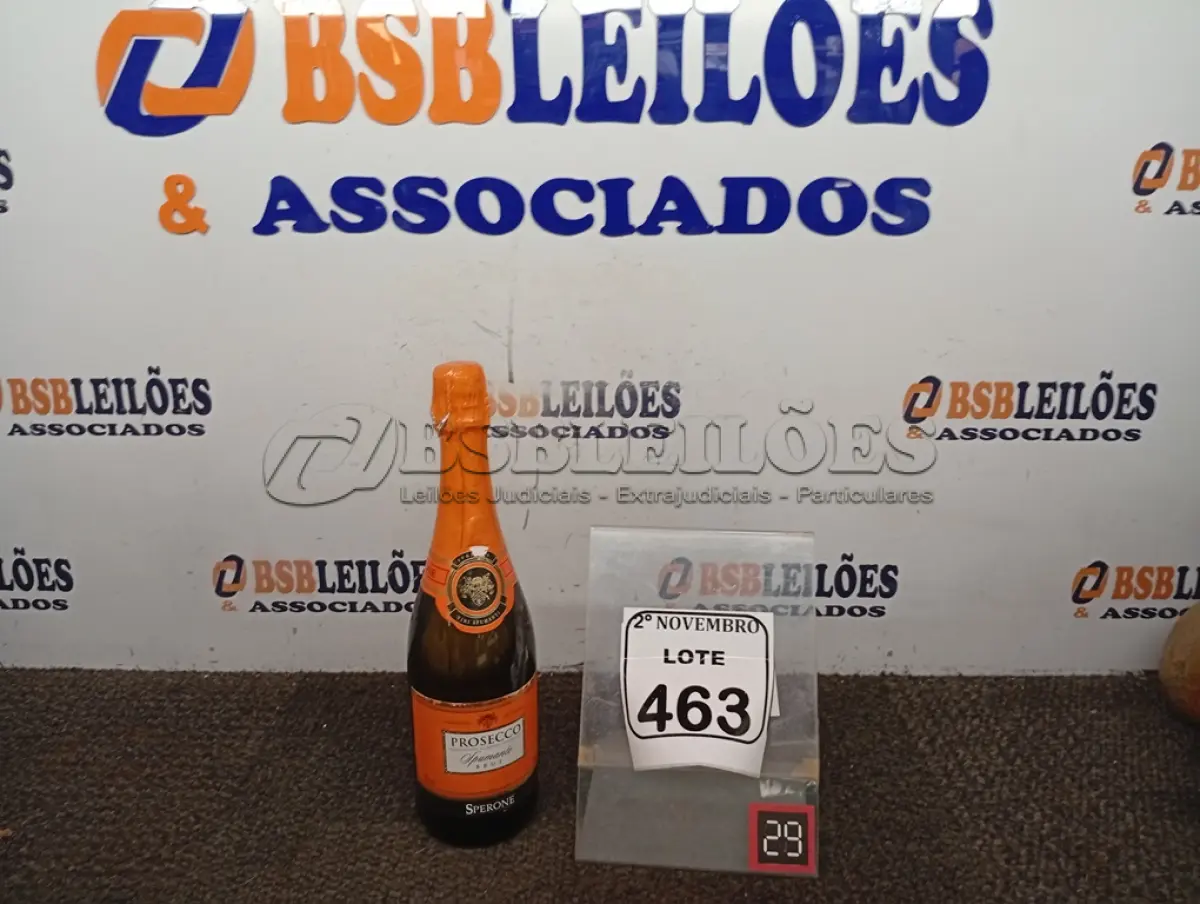 LOTE 463 - 01 GARRAFA DE ESPUMANTE SPERONE PROSECCO BRUT 75 CL LACRADO. (NO ESTADO) ATENÇÃO! FAZER A VISITAÇÃO ANTES DE ARREMATAR, NÃO SABEMOS SE FUNCIONA. LEILÃO NÃO TEM GARANTIA E NEM DEVOLUÇÃO, SUJEITO A POSSÍVEIS AVARIAS VISÍVEIS/OCULTAS E/OU AUSÊNCIA DE COMPONENTES.