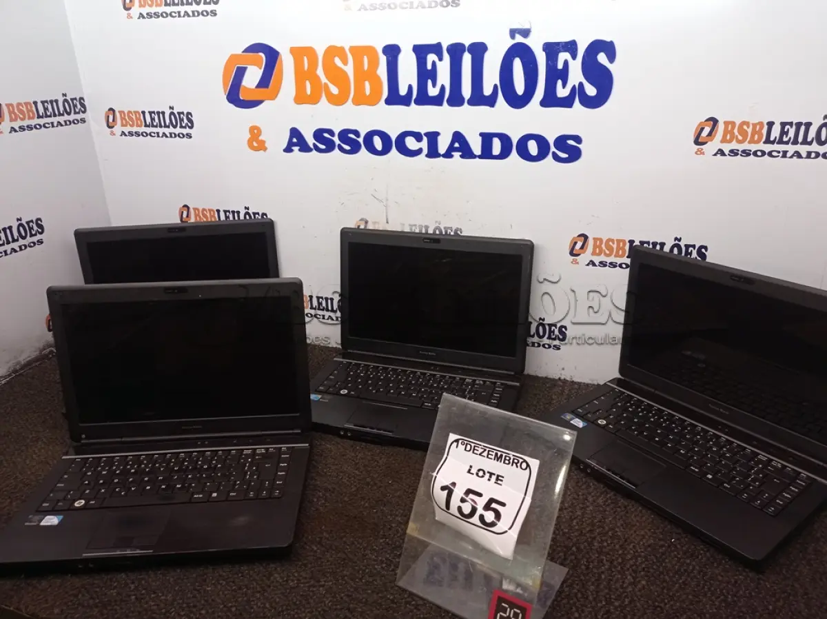 LOTE 155 - 04 NOTEBOOK’S MARCAS E MODELOS DIVERSOS P/RETIRADA DE PEÇAS. (NO ESTADO) ATENÇÃO! FAZER A VISITAÇÃO ANTES DE ARREMATAR, NÃO SABEMOS SE FUNCIONA. LEILÃO NÃO TEM GARANTIA E NEM DEVOLUÇÃO, SUJEITO A POSSÍVEIS AVARIAS VISÍVEIS/OCULTAS E/OU AUSÊNCIA DE COMPONENTES.