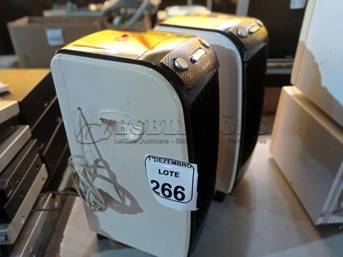 LOTE 266 - 02 CLIMATIZADORES MARCA CADENCE. (NO ESTADO) ATENÇÃO! FAZER A VISITAÇÃO ANTES DE ARREMATAR, NÃO SABEMOS SE FUNCIONA. LEILÃO NÃO TEM GARANTIA E NEM DEVOLUÇÃO, SUJEITO A POSSÍVEIS AVARIAS VISÍVEIS/OCULTAS E/OU AUSÊNCIA DE COMPONENTES.