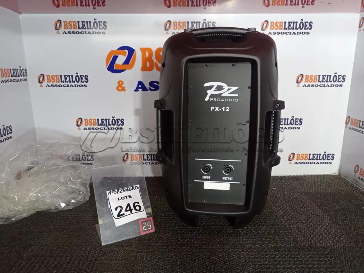 LOTE 246 - 01 CAIXA DE SOM PASSIVA MARCA PZ PRO ÁUDIO. (NO ESTADO) ATENÇÃO! FAZER A VISITAÇÃO ANTES DE ARREMATAR, NÃO SABEMOS SE FUNCIONA. LEILÃO NÃO TEM GARANTIA E NEM DEVOLUÇÃO, SUJEITO A POSSÍVEIS AVARIAS VISÍVEIS/OCULTAS E/OU AUSÊNCIA DE COMPONENTES.