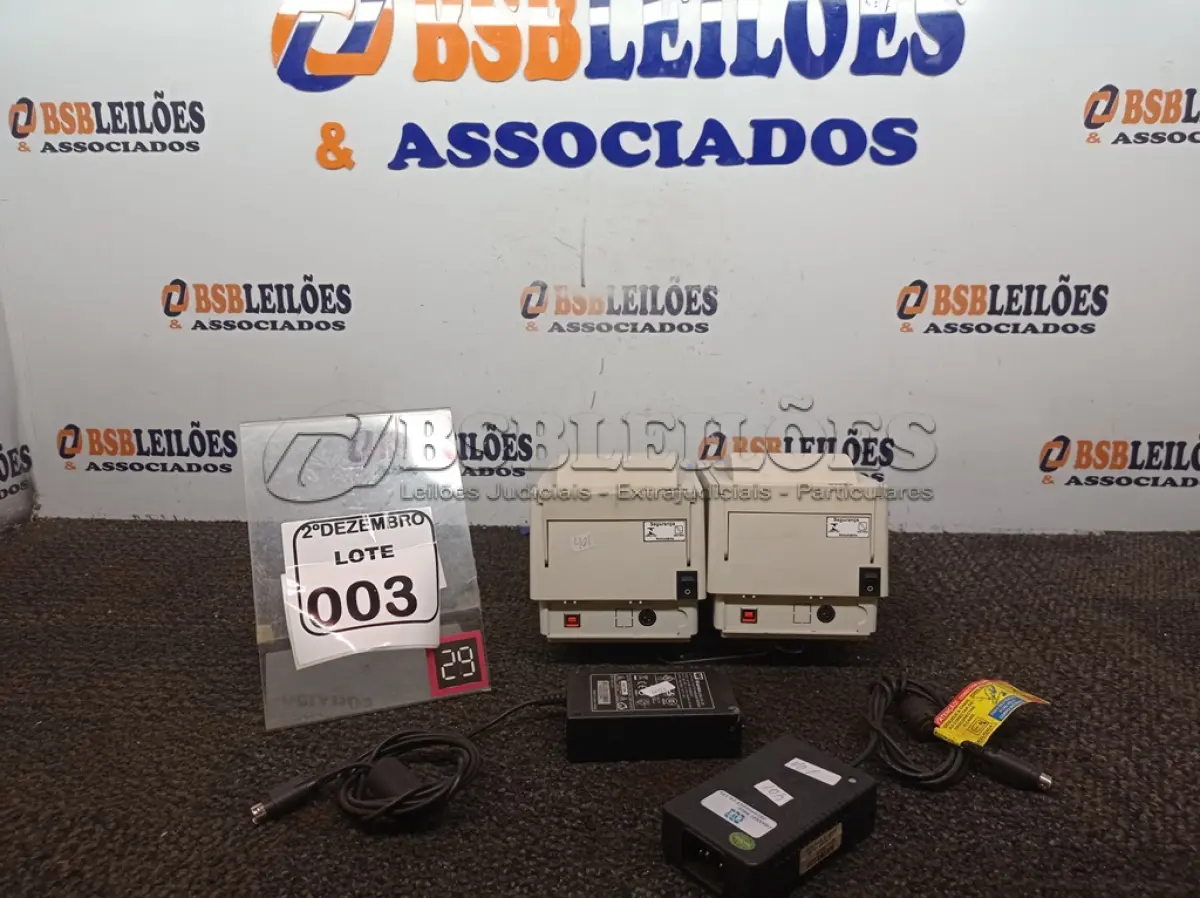 LOTE 003 - 02 IMPRESSORAS DE CUPOM MARCA PERTO. (NO ESTADO) ATENÇÃO! FAZER A VISITAÇÃO ANTES DE ARREMATAR, NÃO SABEMOS SE FUNCIONA. LEILÃO NÃO TEM GARANTIA E NEM DEVOLUÇÃO, SUJEITO A POSSÍVEIS AVARIAS VISÍVEIS/OCULTAS E/OU AUSÊNCIA DE COMPONENTES.