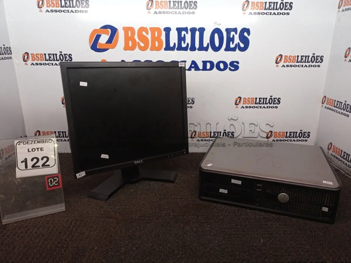 LOTE 122 - 01 CPU MARCA DELL E 01 MONITOR MARCA DELL. (NO ESTADO) ATENÇÃO! FAZER A VISITAÇÃO ANTES DE ARREMATAR, NÃO SABEMOS SE FUNCIONA. LEILÃO NÃO TEM GARANTIA E NEM DEVOLUÇÃO, SUJEITO A POSSÍVEIS AVARIAS VISÍVEIS/OCULTAS E/OU AUSÊNCIA DE COMPONENTES.