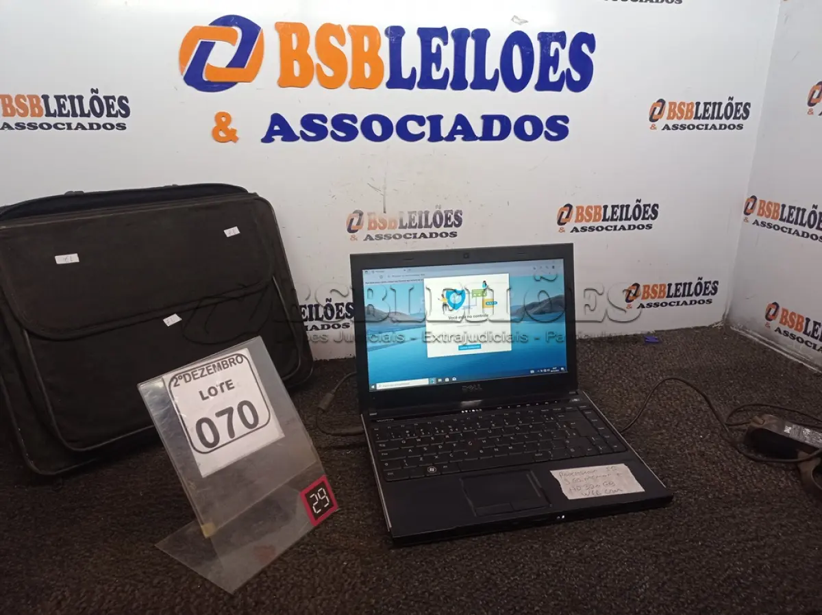 LOTE 070 - 01 NOTEBOOK MARCA DELL I5 HD320GB, 3GB DE MEMÓRIA E WEBCAM C/MALETA E FONTE. (NO ESTADO) ATENÇÃO! FAZER A VISITAÇÃO ANTES DE ARREMATAR, NÃO SABEMOS SE FUNCIONA. LEILÃO NÃO TEM GARANTIA E NEM DEVOLUÇÃO, SUJEITO A POSSÍVEIS AVARIAS VISÍVEIS/OCULTAS E/OU AUSÊNCIA DE COMPONENTES.