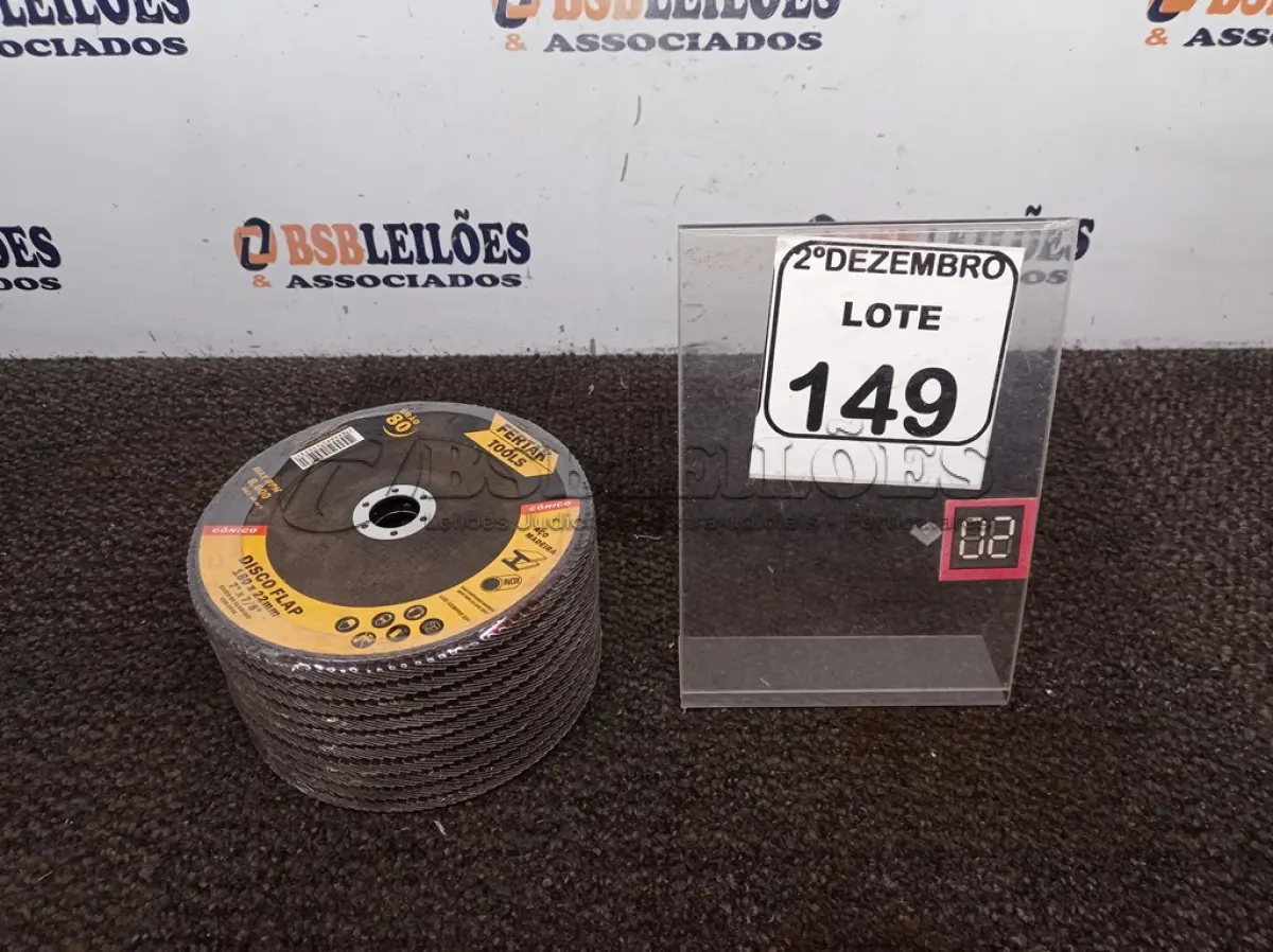 LOTE 149 - 10 DISCOS 180X22MM MARCA FERTAK TOOLS(NOVO). (NO ESTADO) ATENÇÃO! FAZER A VISITAÇÃO ANTES DE ARREMATAR, NÃO SABEMOS SE FUNCIONA. LEILÃO NÃO TEM GARANTIA E NEM DEVOLUÇÃO, SUJEITO A POSSÍVEIS AVARIAS VISÍVEIS/OCULTAS E/OU AUSÊNCIA DE COMPONENTES.