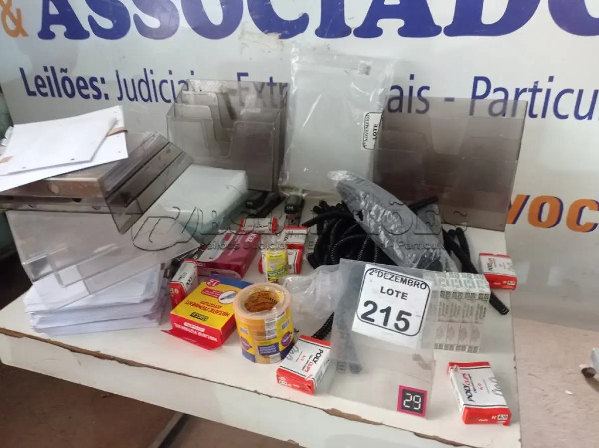 LOTE 215 - 01 LOTE C/VÁRIOS CANETÕES, CLIPES DE PAPEL, ORGANIZADOR DE PAPEIS E MATERIAIS P/ESCRITÓRIO DIVERSOS. (NO ESTADO) ATENÇÃO! FAZER A VISITAÇÃO ANTES DE ARREMATAR, NÃO SABEMOS SE FUNCIONA. LEILÃO NÃO TEM GARANTIA E NEM DEVOLUÇÃO, SUJEITO A POSSÍVEIS AVARIAS VISÍVEIS/OCULTAS E/OU AUSÊNCIA DE COMPONENTES.