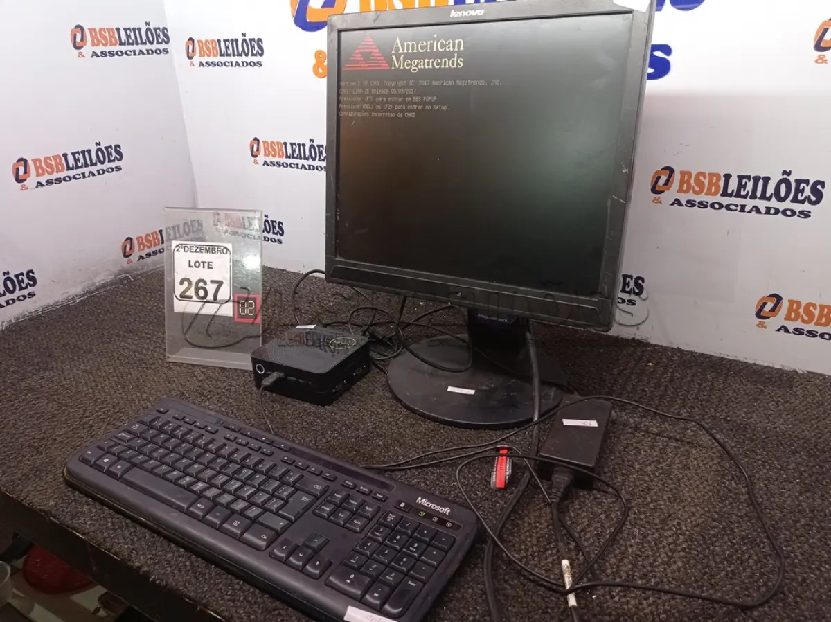 LOTE 267 - 01 MINI CPU MARCA LIVA, 01 MONITOR MARCA LENOVO C/FONTE E 01 TECLADO. (NO ESTADO) ATENÇÃO! FAZER A VISITAÇÃO ANTES DE ARREMATAR, NÃO SABEMOS SE FUNCIONA. LEILÃO NÃO TEM GARANTIA E NEM DEVOLUÇÃO, SUJEITO A POSSÍVEIS AVARIAS VISÍVEIS/OCULTAS E/OU AUSÊNCIA DE COMPONENTES.
