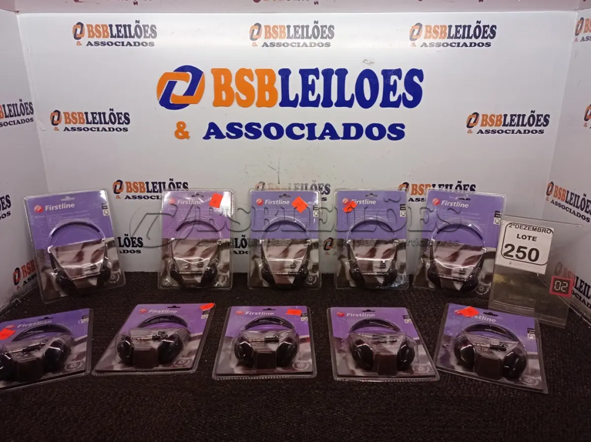 LOTE 250 - 10 FONES DE OUVIDO MARCA FISRTLINE (NOVO). (NO ESTADO) ATENÇÃO! FAZER A VISITAÇÃO ANTES DE ARREMATAR, NÃO SABEMOS SE FUNCIONA. LEILÃO NÃO TEM GARANTIA E NEM DEVOLUÇÃO, SUJEITO A POSSÍVEIS AVARIAS VISÍVEIS/OCULTAS E/OU AUSÊNCIA DE COMPONENTES.