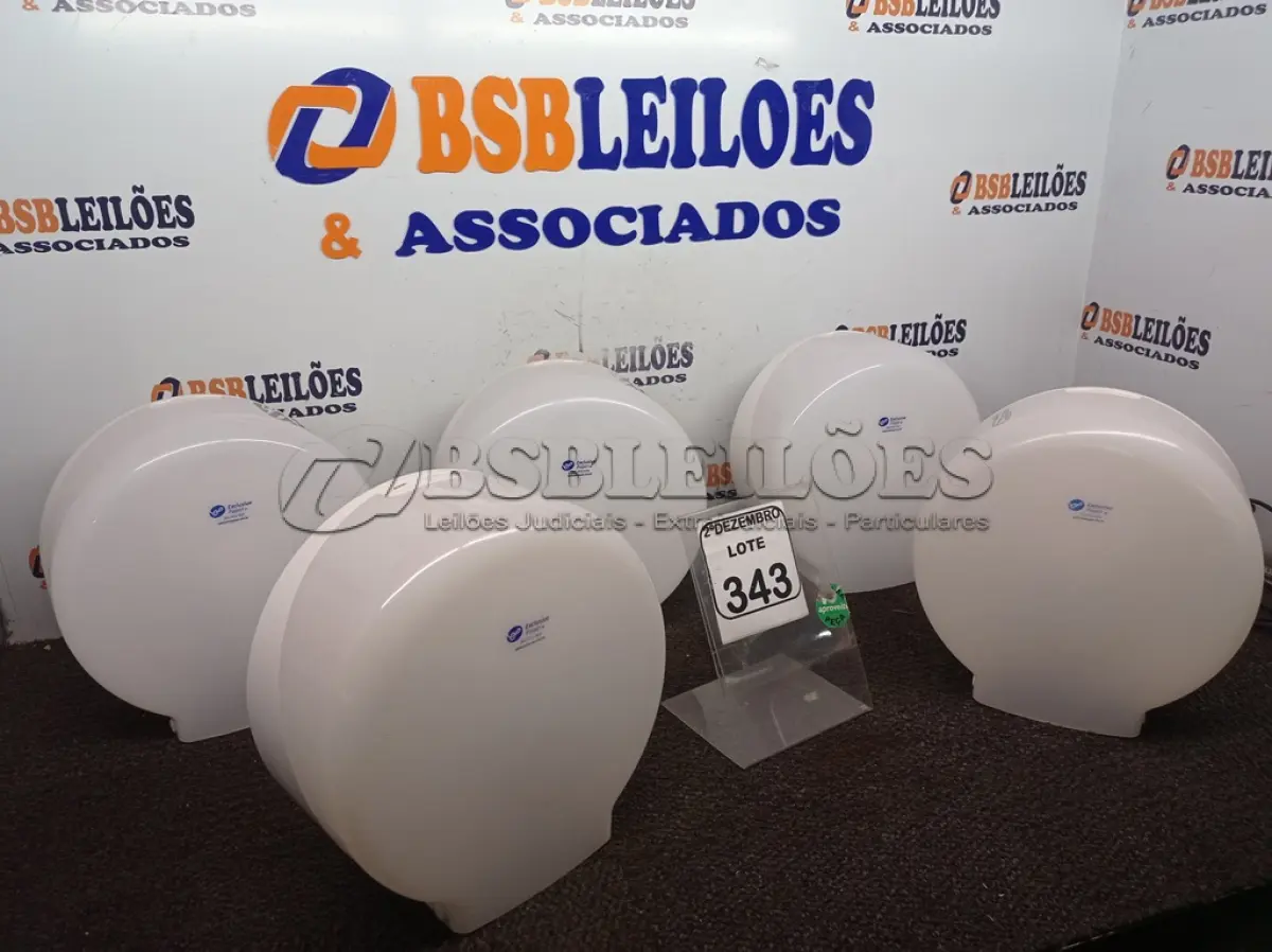 LOTE 343 - 05 DISPENSES P/PAPEL. (NO ESTADO) ATENÇÃO! FAZER A VISITAÇÃO ANTES DE ARREMATAR, NÃO SABEMOS SE FUNCIONA. LEILÃO NÃO TEM GARANTIA E NEM DEVOLUÇÃO, SUJEITO A POSSÍVEIS AVARIAS VISÍVEIS/OCULTAS E/OU AUSÊNCIA DE COMPONENTES.