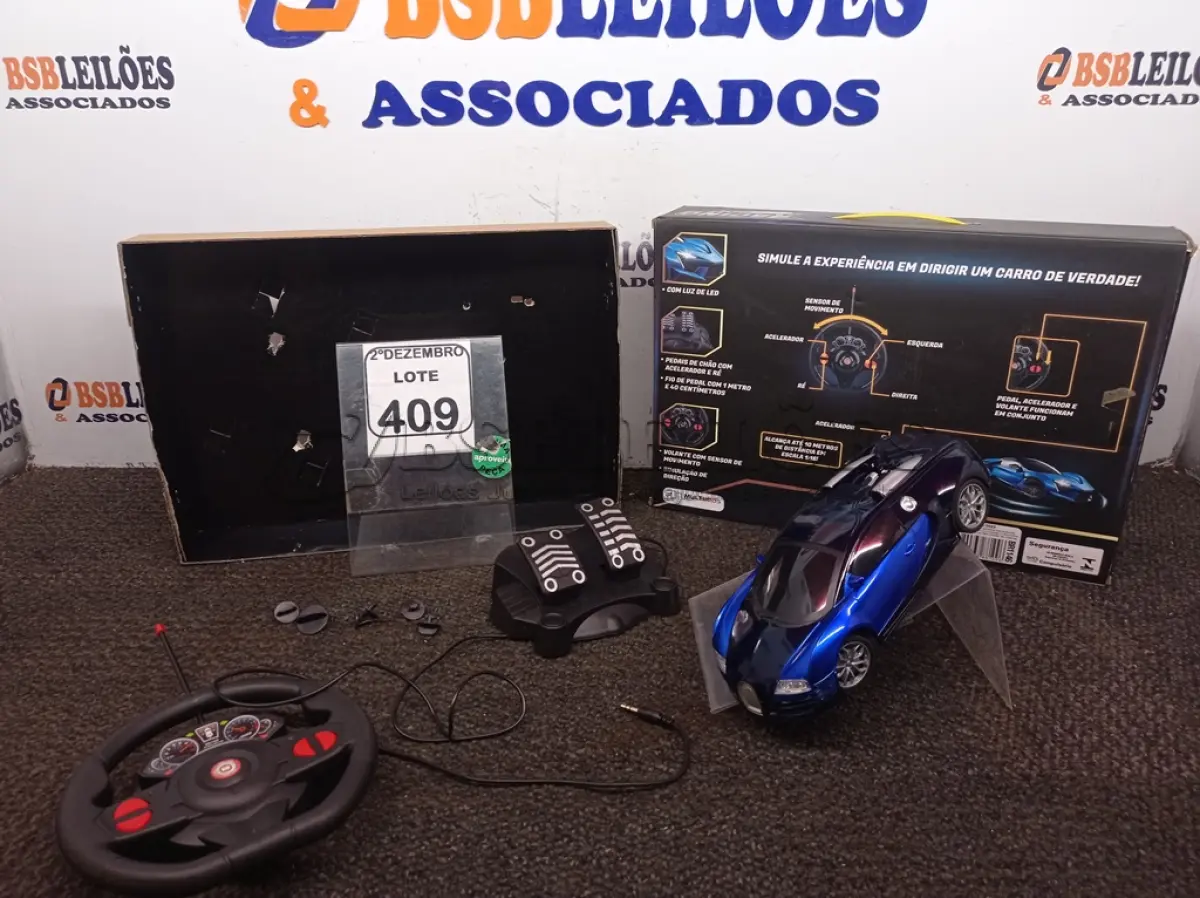 LOTE 409 - 01 CARRINHO DE CONTROLE REMOTO. (NO ESTADO) ATENÇÃO! FAZER A VISITAÇÃO ANTES DE ARREMATAR, NÃO SABEMOS SE FUNCIONA. LEILÃO NÃO TEM GARANTIA E NEM DEVOLUÇÃO, SUJEITO A POSSÍVEIS AVARIAS VISÍVEIS/OCULTAS E/OU AUSÊNCIA DE COMPONENTES.