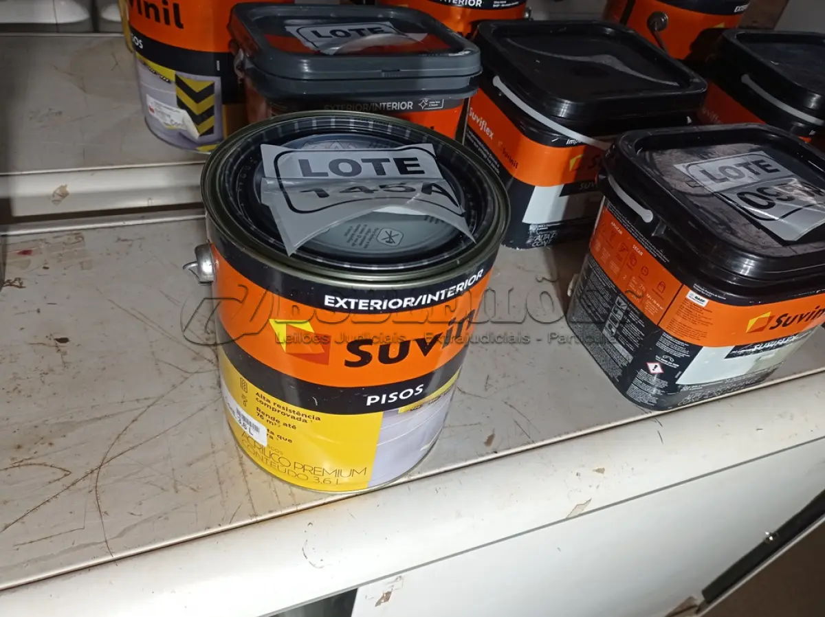 LOTE 145 - 01 LATA DE TINTA ACRÍLICA NA COR FOSCO AZUL MARCA SUVINIL 3,6L (NO ESTADO, NÃO SABEMOS SE FUNCIONA. LEILÃO NÃO TEM GARANTIA E NEM DEVOLUÇÃO, SUJEITO A POSSÍVEIS AVARIAS VISÍVEIS/OCULTAS E/OU AUSÊNCIA DE COMPONENTES)