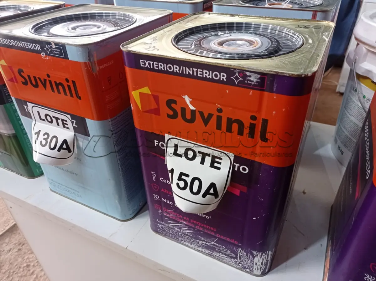 LOTE 150 - 01 LATA DE TINTA BASE COR BRANCO 16L ACRÍLICO PREMIUM MARCA SUVINIL (NO ESTADO, NÃO SABEMOS SE FUNCIONA. LEILÃO NÃO TEM GARANTIA E NEM DEVOLUÇÃO, SUJEITO A POSSÍVEIS AVARIAS VISÍVEIS/OCULTAS E/OU AUSÊNCIA DE COMPONENTES)