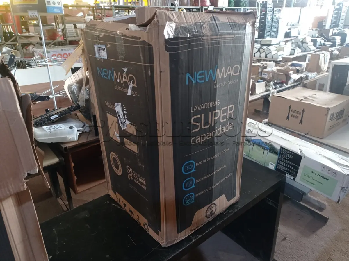 LOTE 012 - 01 - LAVADORA NEWMAQ 16KG 110V (NO ESTADO, NÃO SABEMOS SE FUNCIONA. LEILÃO NÃO TEM GARANTIA E NEM DEVOLUÇÃO, SUJEITO A POSSÍVEIS AVARIAS VISÍVEIS/OCULTAS E/OU AUSÊNCIA DE COMPONENTES)