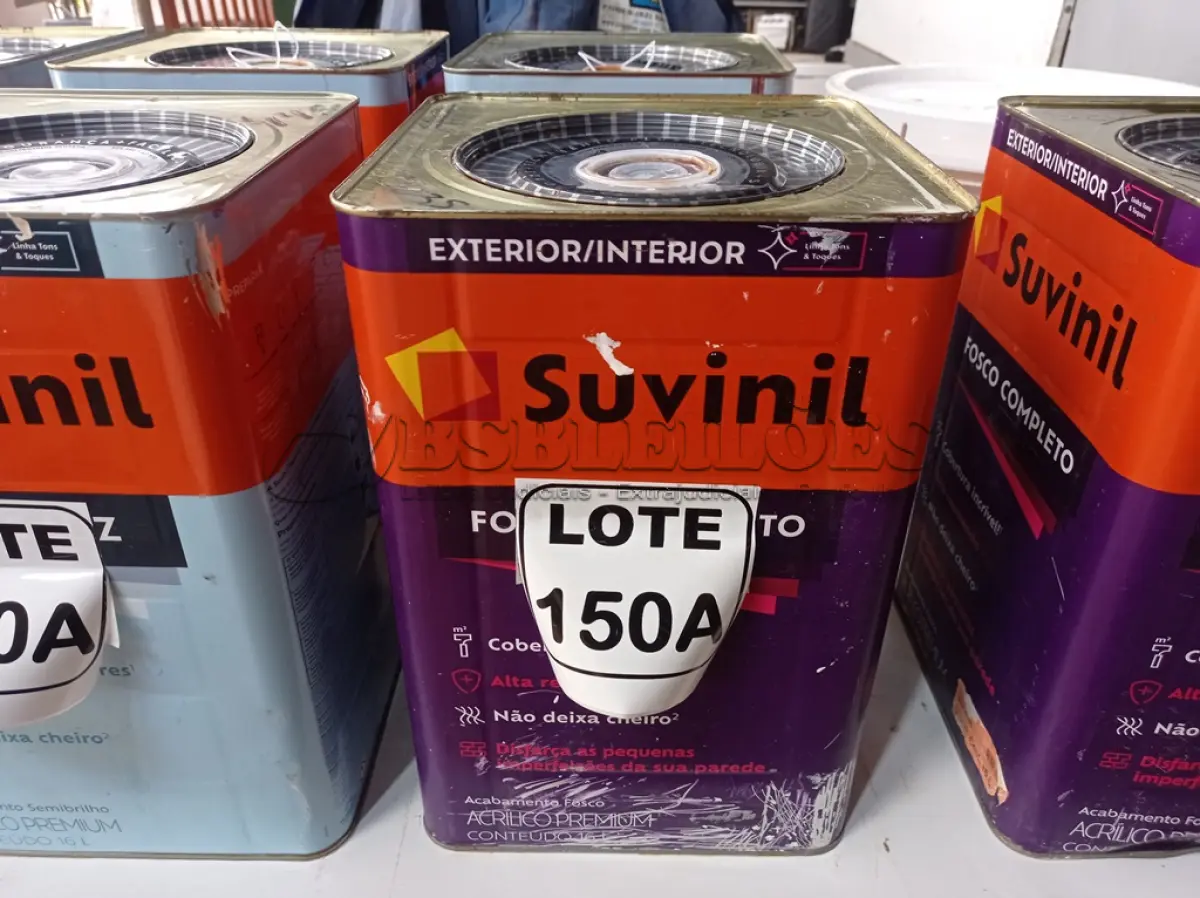 LOTE 150 - 01 LATA DE TINTA BASE COR BRANCO 16L ACRÍLICO PREMIUM MARCA SUVINIL (NO ESTADO, NÃO SABEMOS SE FUNCIONA. LEILÃO NÃO TEM GARANTIA E NEM DEVOLUÇÃO, SUJEITO A POSSÍVEIS AVARIAS VISÍVEIS/OCULTAS E/OU AUSÊNCIA DE COMPONENTES)