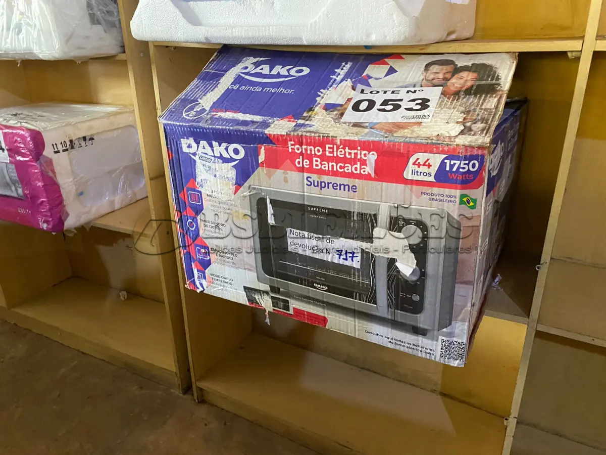 LOTE 053 - 01 - FORNO ELÉTRICO DE BANCADA 44L DAKO SUPREME GRILL - 110 VOLTS (NO ESTADO, NÃO SABEMOS SE FUNCIONA. LEILÃO NÃO TEM GARANTIA E NEM DEVOLUÇÃO, SUJEITO A POSSÍVEIS AVARIAS VISÍVEIS/OCULTAS E/OU AUSÊNCIA DE COMPONENTES)