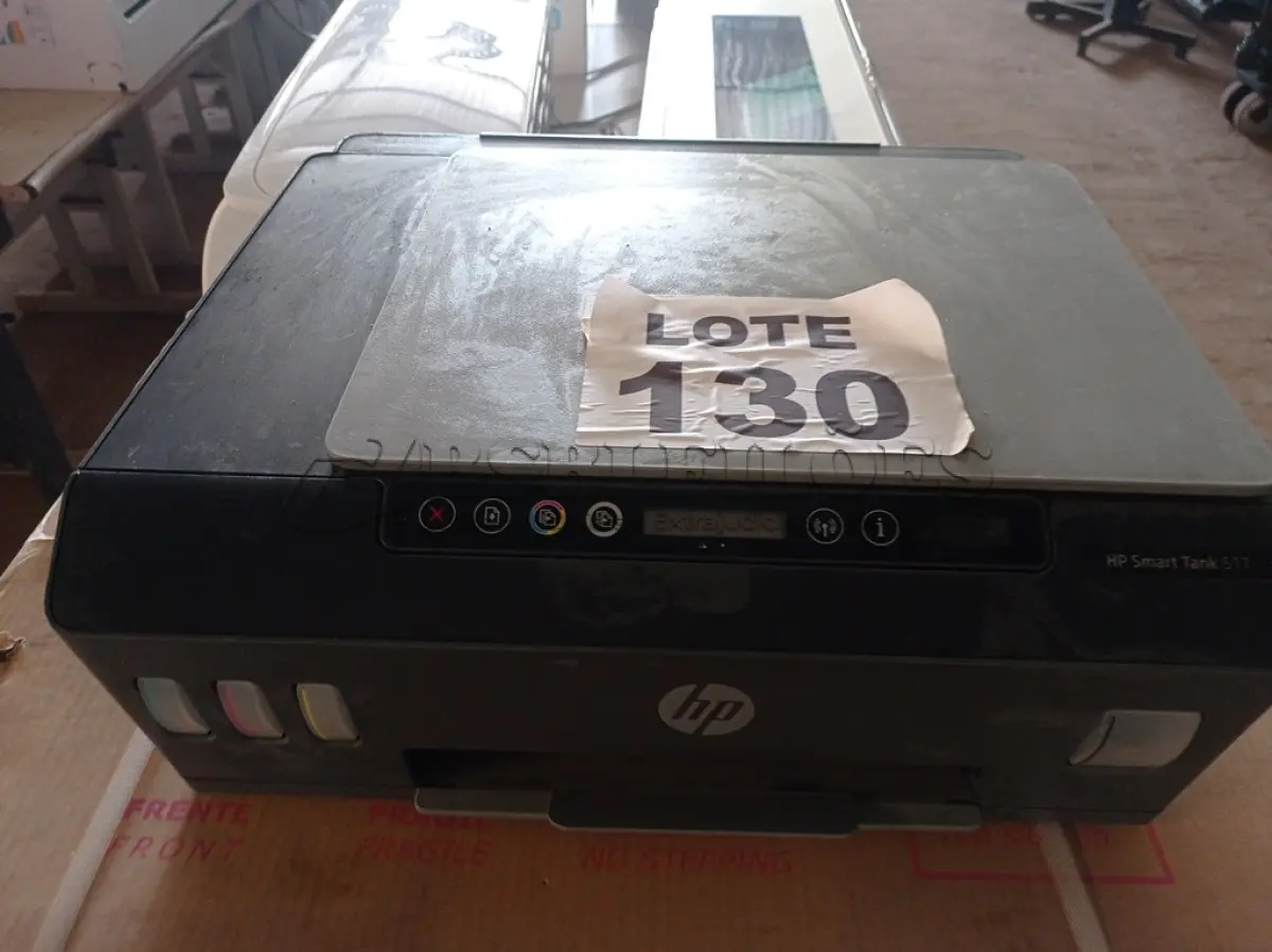 LOTE 130 - 01 - IMPRESSORA MULTIFUNCIONAL HP SMART TANK 517 (NO ESTADO, NÃO SABEMOS SE FUNCIONA. LEILÃO NÃO TEM GARANTIA E NEM DEVOLUÇÃO, SUJEITO A POSSÍVEIS AVARIAS VISÍVEIS/OCULTAS E/OU AUSÊNCIA DE COMPONENTES)
